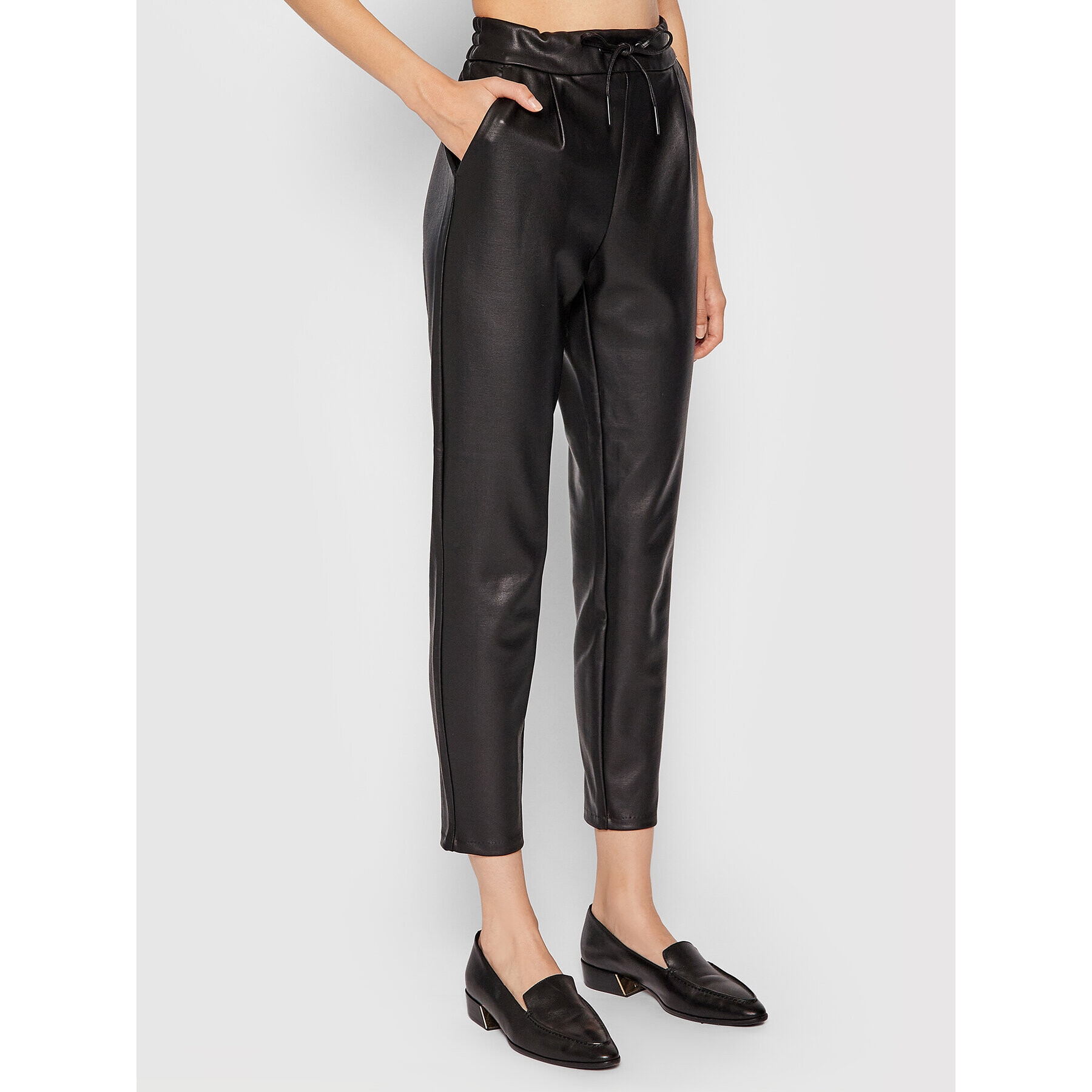 Vero Moda Pantaloni din imitație de piele Eva 10205737 Negru Relaxed Fit - Pled.ro