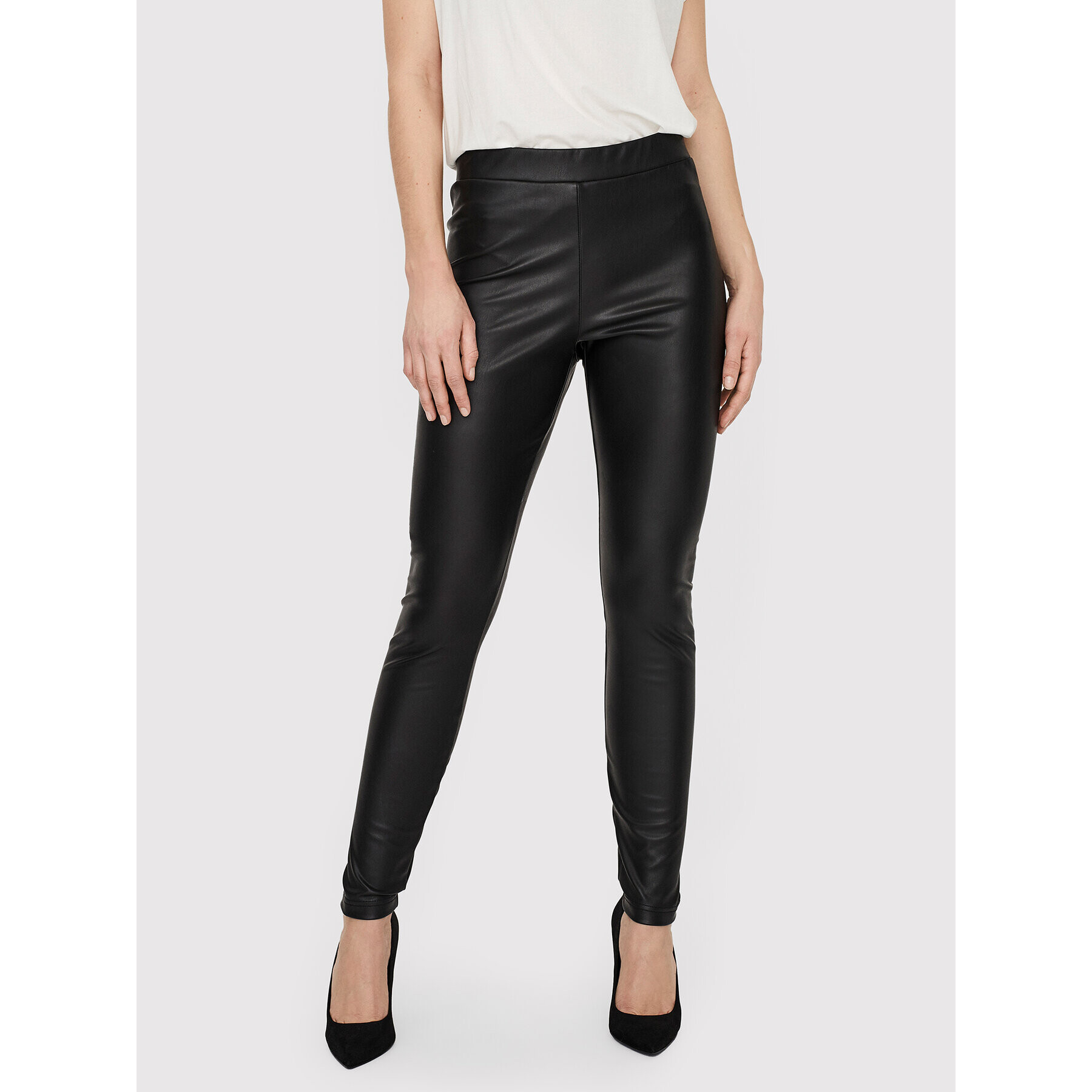 Vero Moda Pantaloni din imitație de piele Gaya 10257164 Negru Skinny Fit - Pled.ro