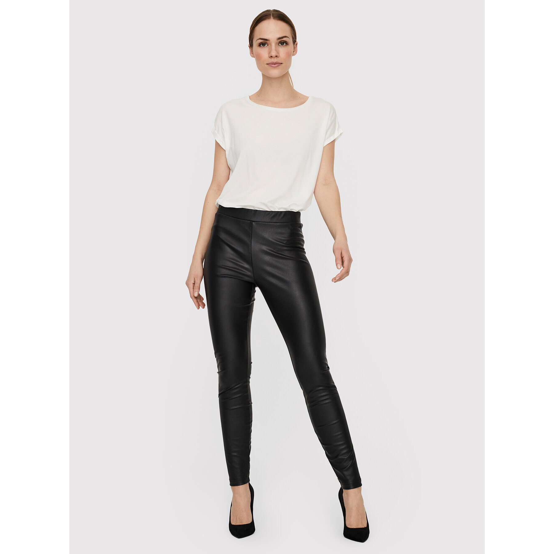 Vero Moda Pantaloni din imitație de piele Gaya 10257164 Negru Skinny Fit - Pled.ro