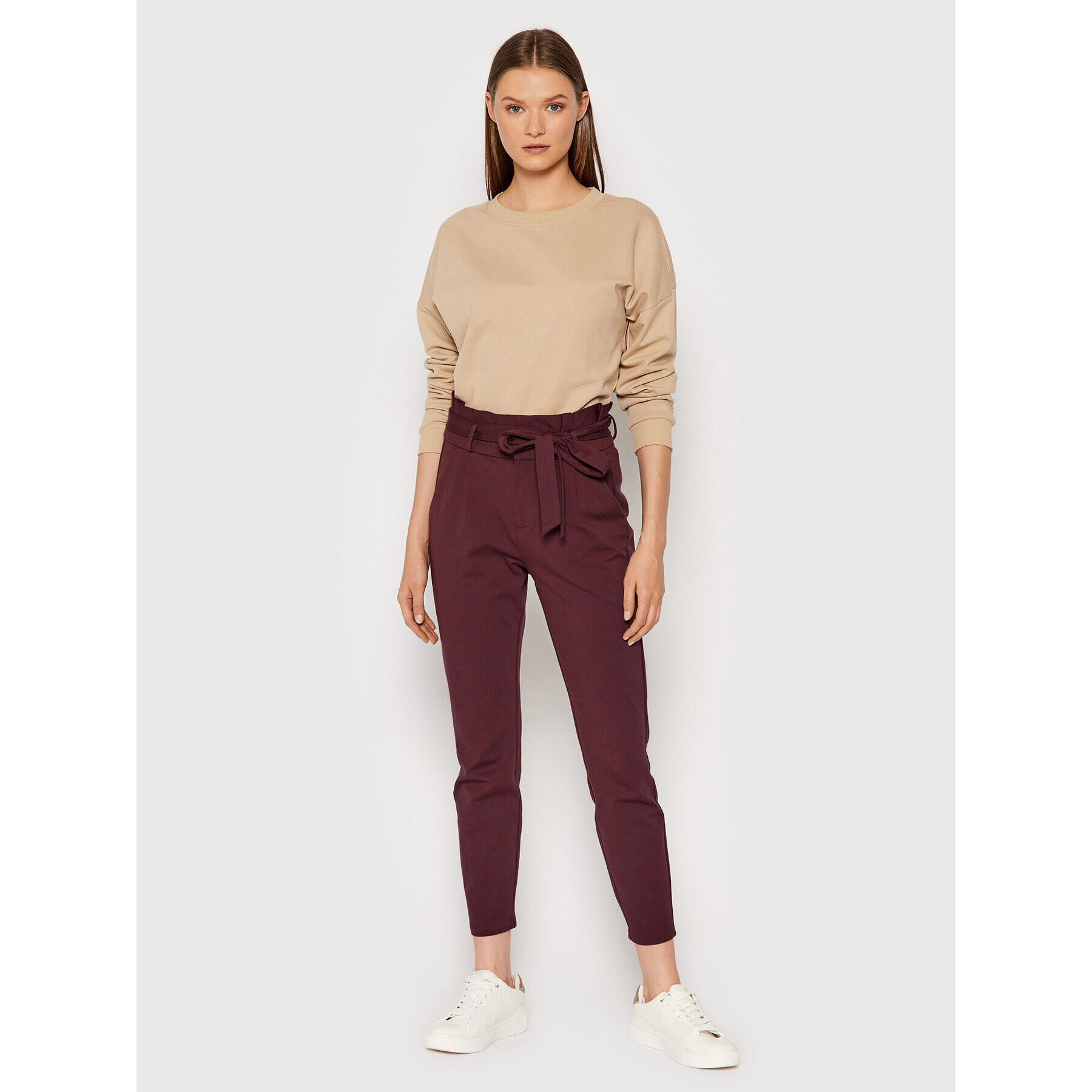 Vero Moda Pantaloni din material Eva 10205932 Vișiniu Loose Fit - Pled.ro