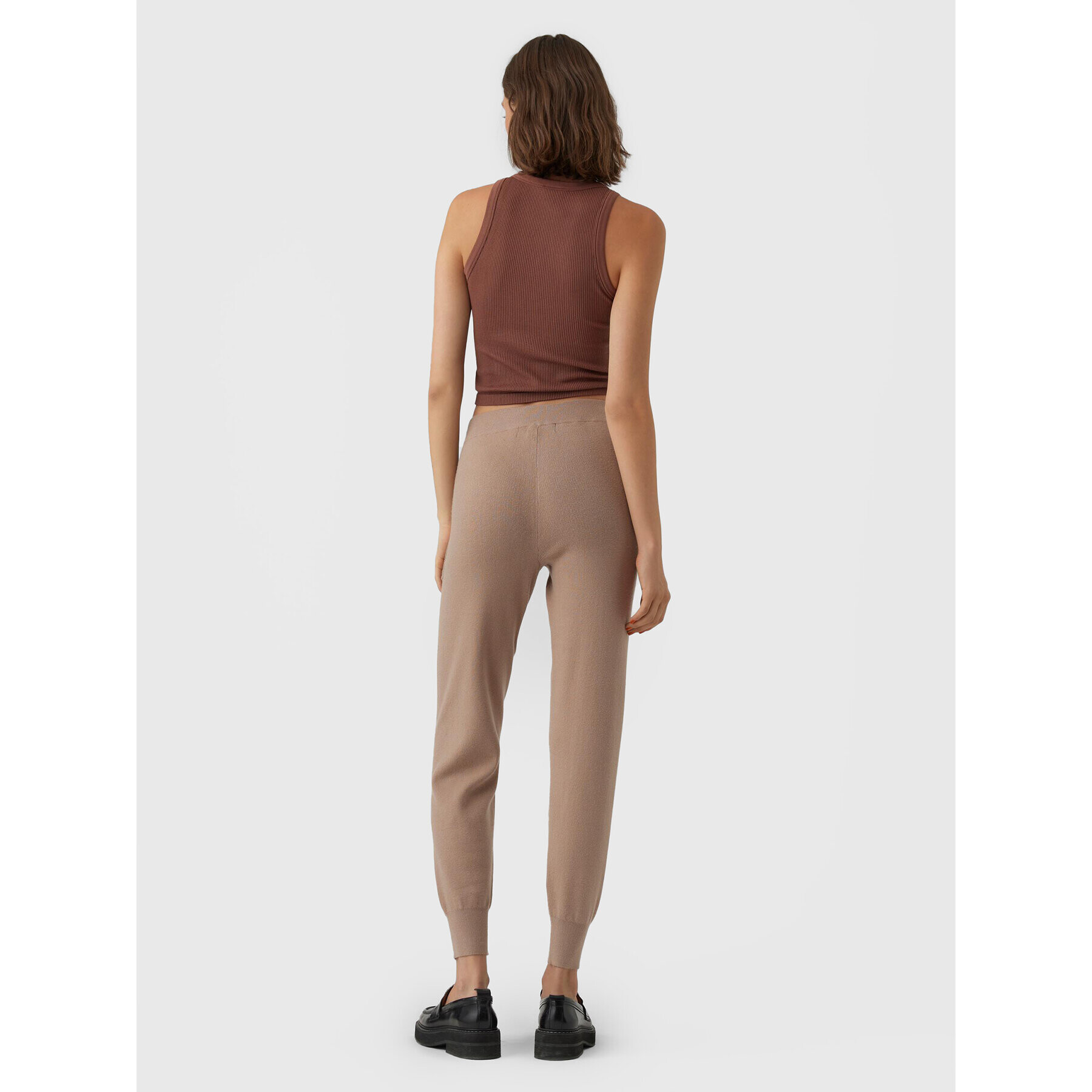 Vero Moda Pantaloni tricotați Nancy 10270495 Bej Regular Fit - Pled.ro