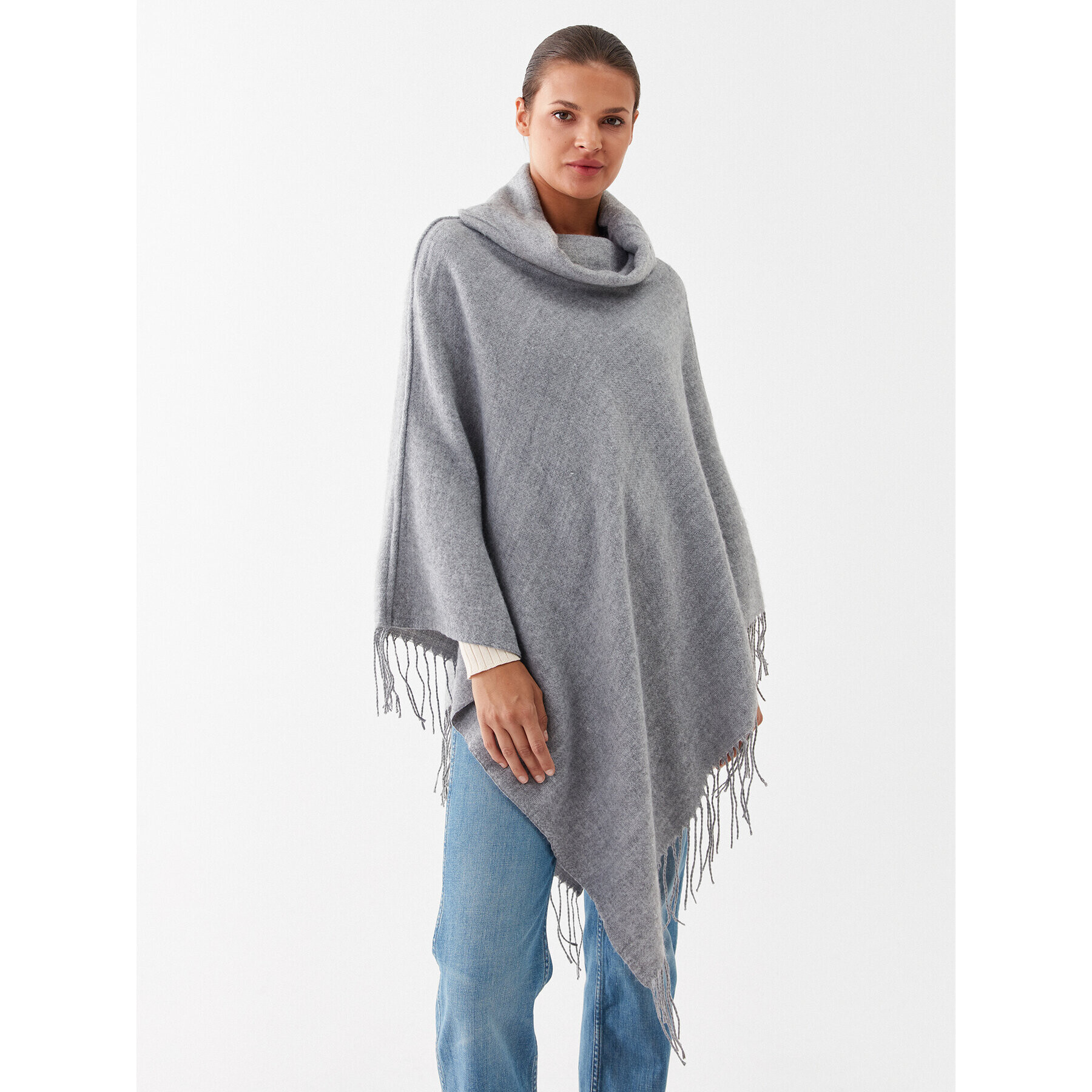 Vero Moda Poncho Kleo 10253817 Gri Relaxed Fit - Pled.ro