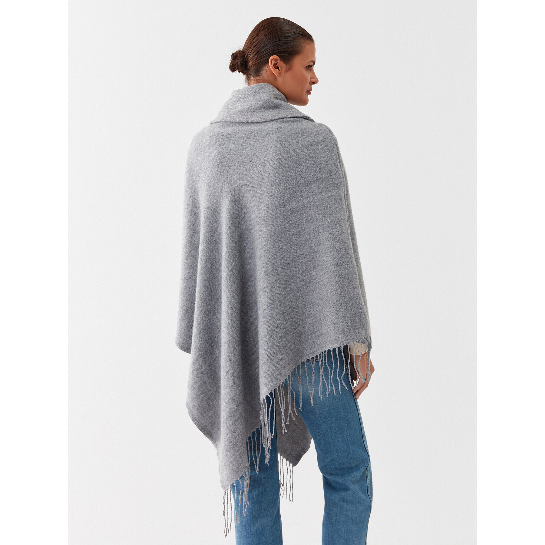 Vero Moda Poncho Kleo 10253817 Gri Relaxed Fit - Pled.ro