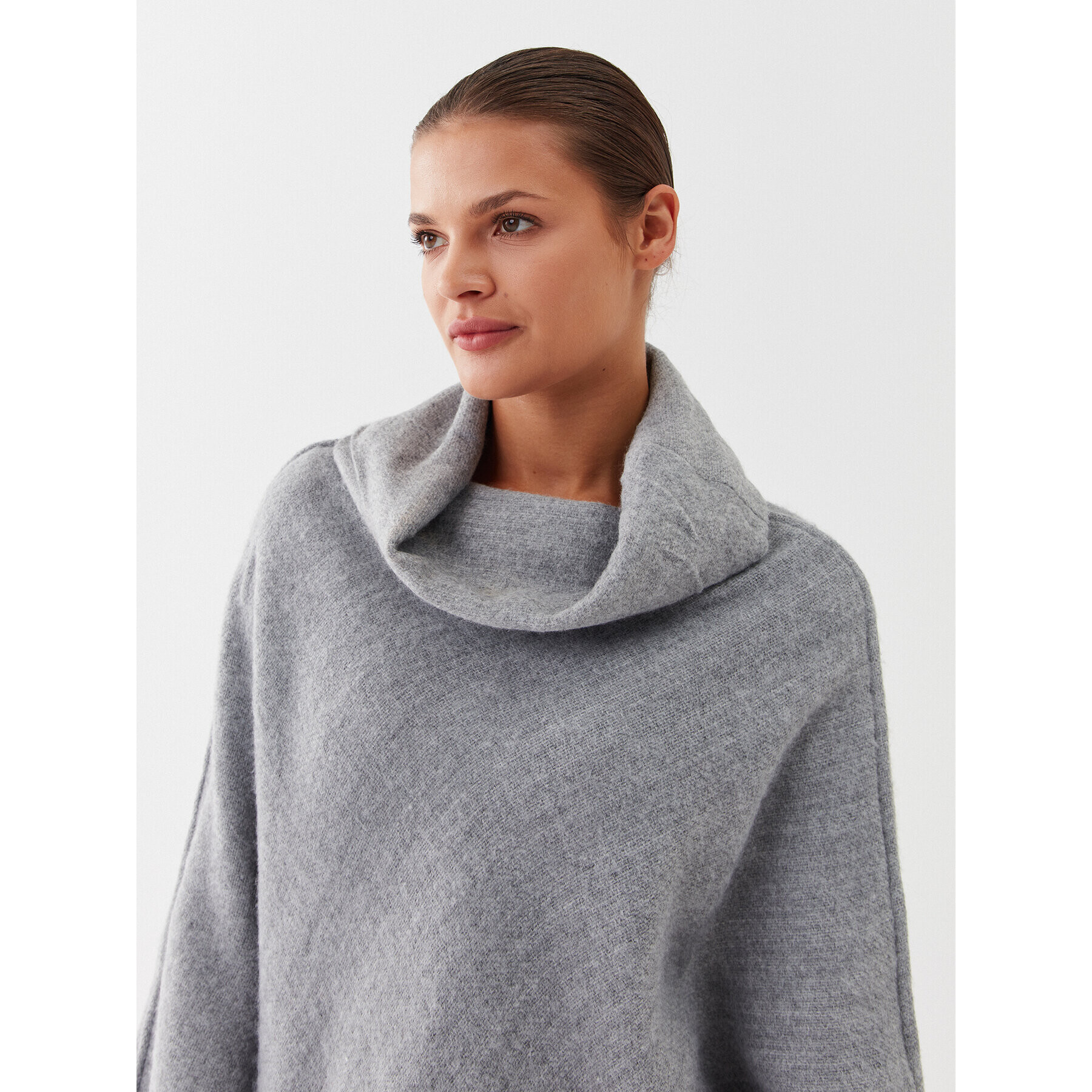 Vero Moda Poncho Kleo 10253817 Gri Relaxed Fit - Pled.ro