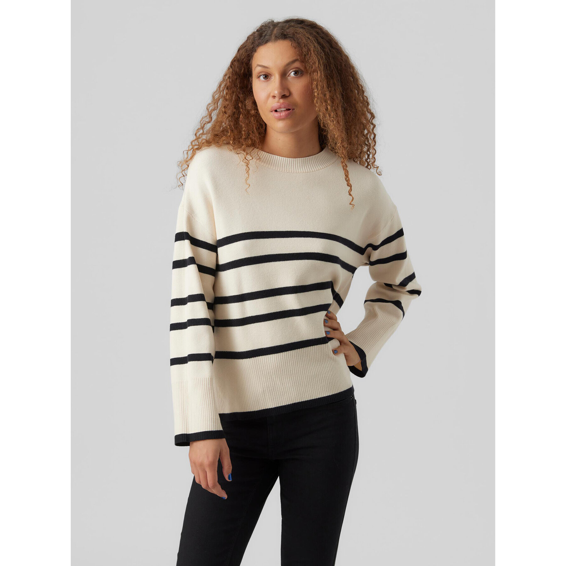 Vero Moda Pulover 10278319 Bej Regular Fit - Pled.ro