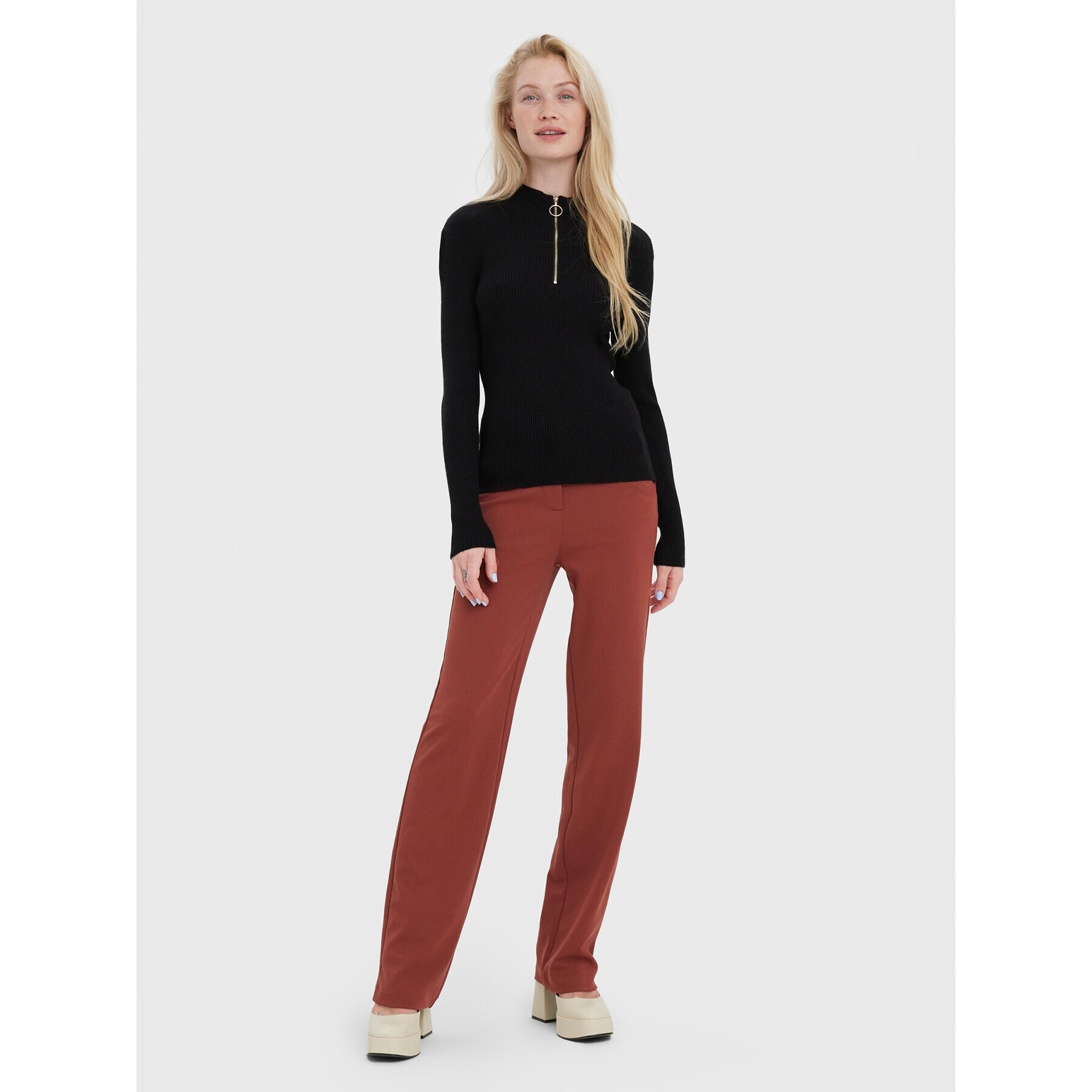 Vero Moda Pulover Evie 10269110 Negru Slim Fit - Pled.ro