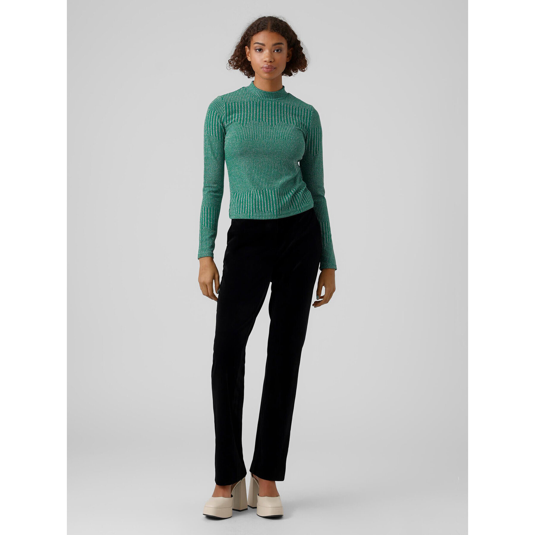 Vero Moda Pulover Karita 10276592 Verde Regular Fit - Pled.ro