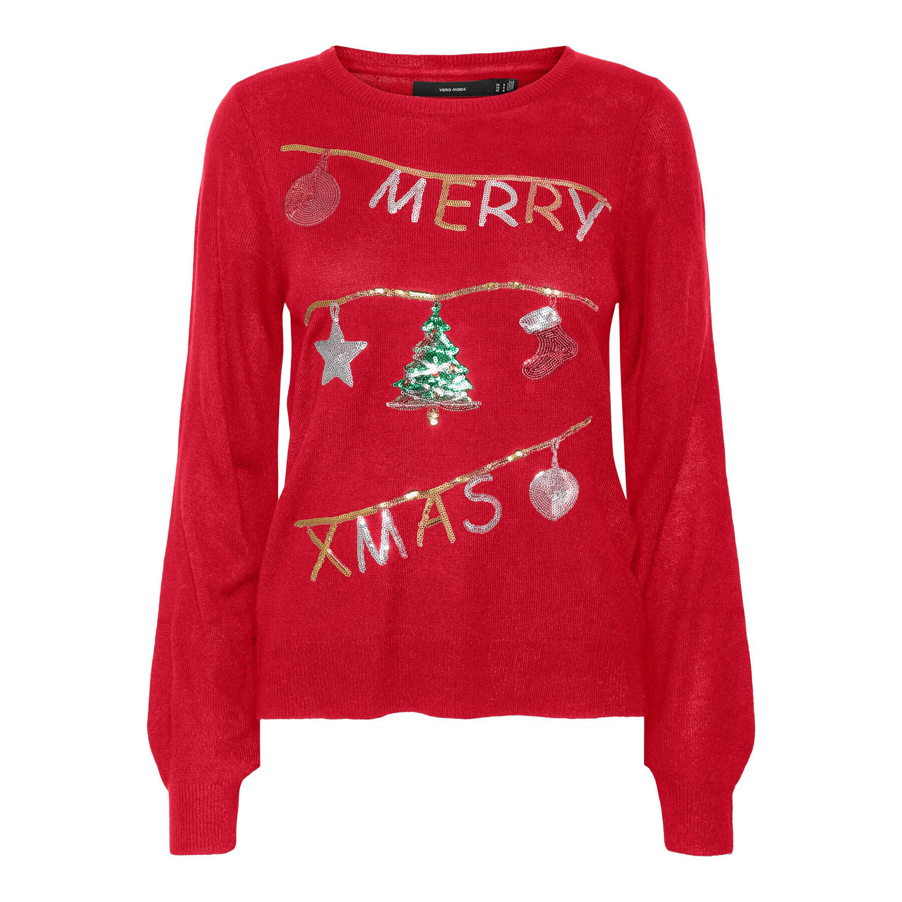 Vero Moda Pulover Merryxmas 10272463 Roșu Regular Fit - Pled.ro