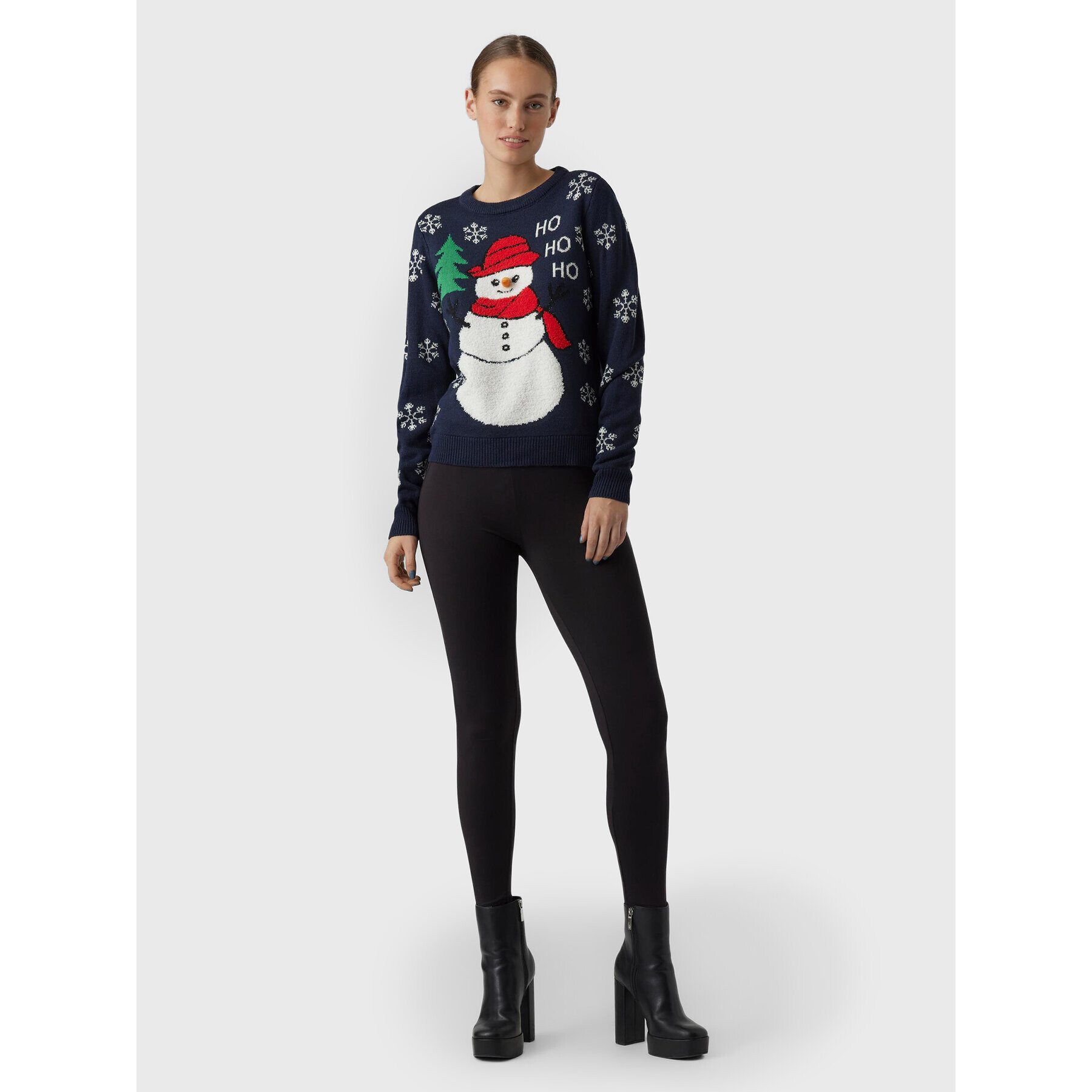 Vero Moda Pulover Snowman 10272448 Bleumarin Regular Fit - Pled.ro