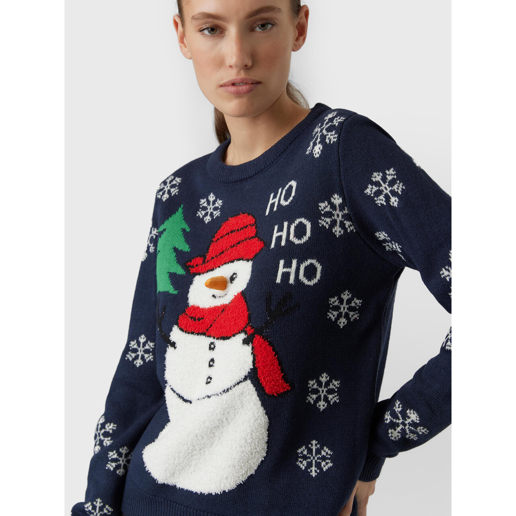 Vero Moda Pulover Snowman 10272448 Bleumarin Regular Fit - Pled.ro