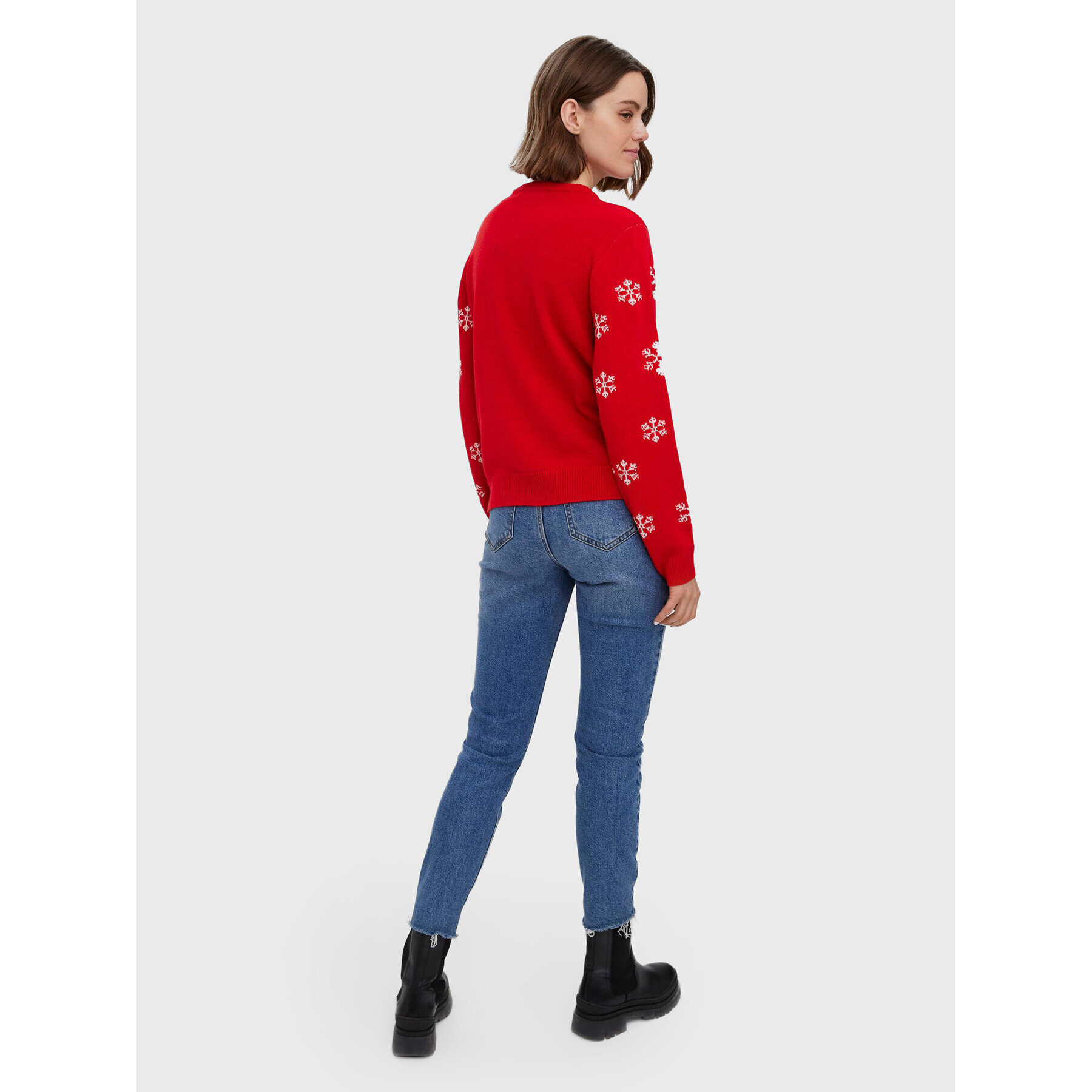 Vero Moda Pulover Snowman 10272448 Roșu Regular Fit - Pled.ro