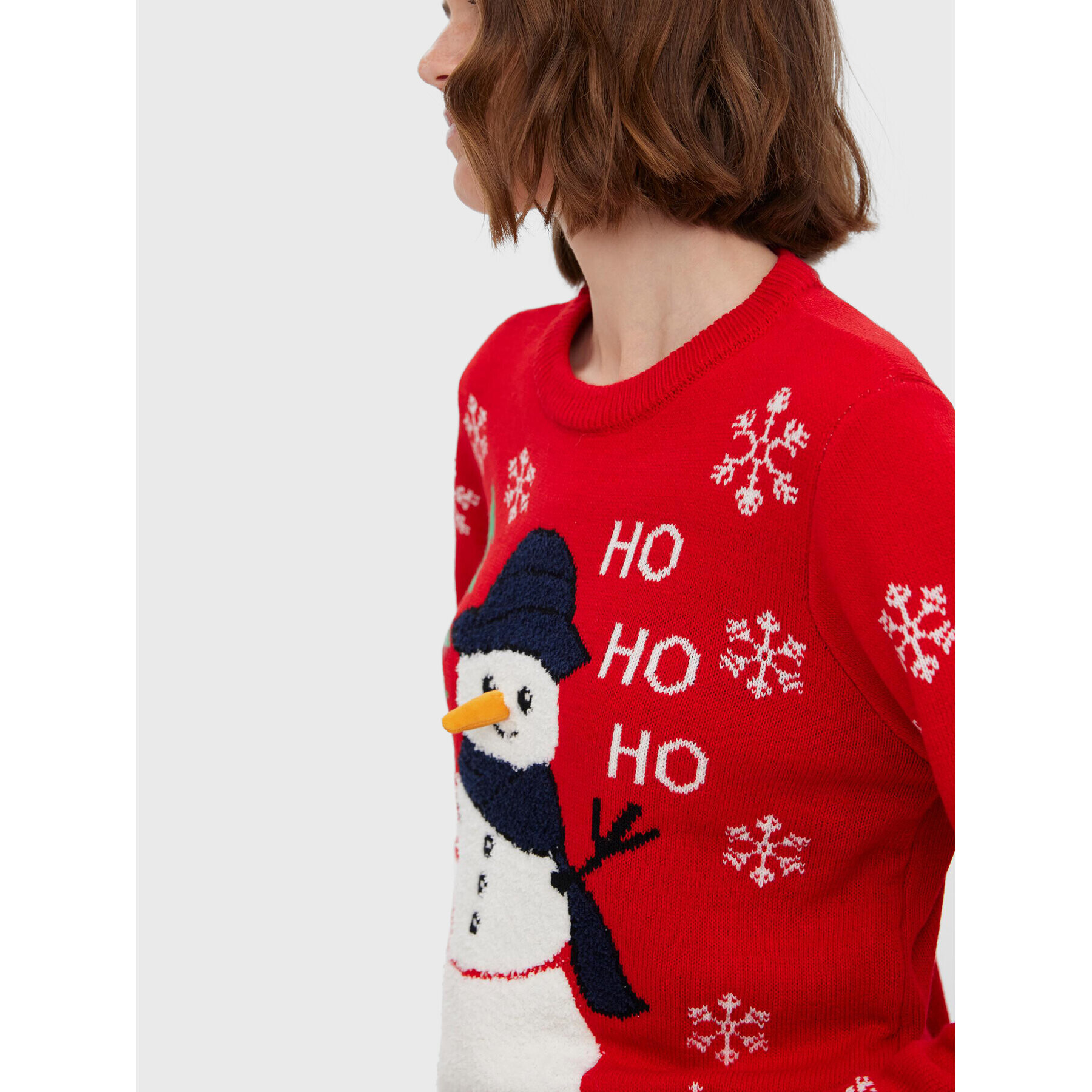 Vero Moda Pulover Snowman 10272448 Roșu Regular Fit - Pled.ro