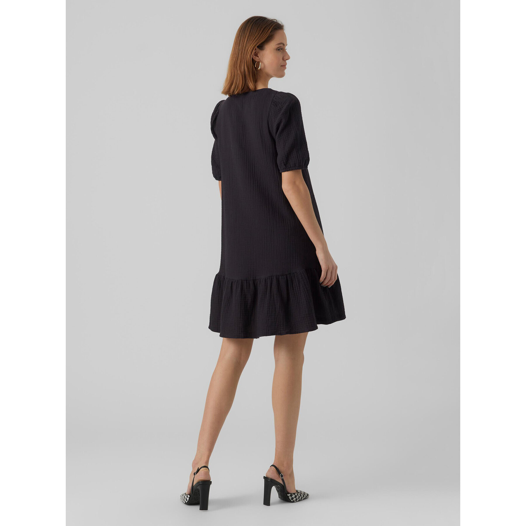 Vero Moda Rochie de zi Natali 10279682 Negru Regular Fit - Pled.ro