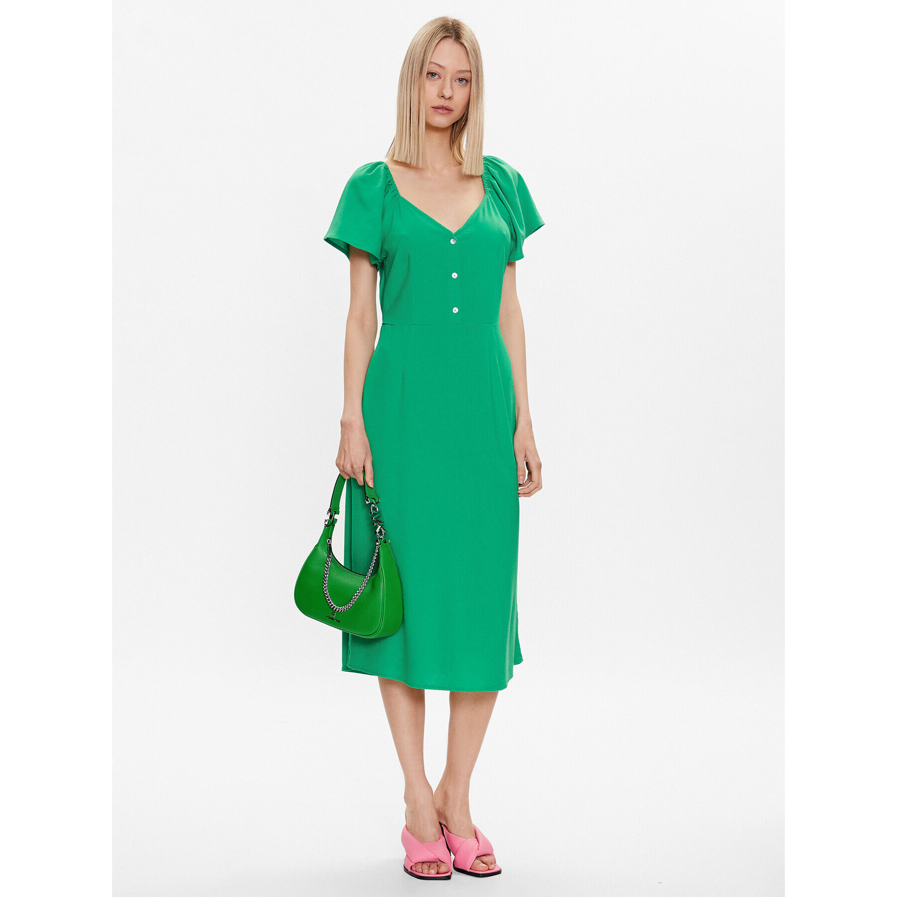 Vero Moda Rochie de zi Mymilo 10282500 Verde Regular Fit - Pled.ro