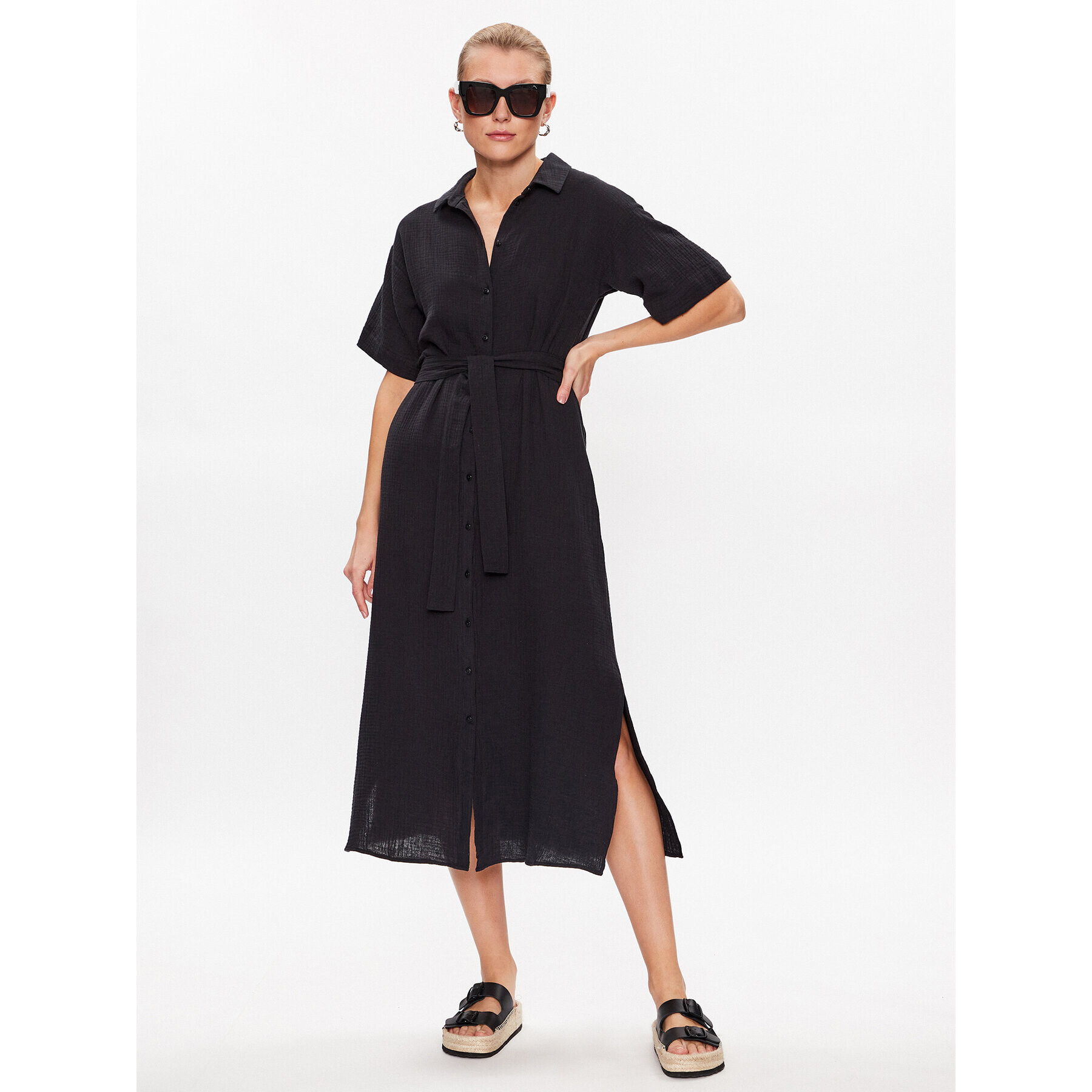 Vero Moda Rochie tip cămașă Natali 10283129 Negru Regular Fit - Pled.ro