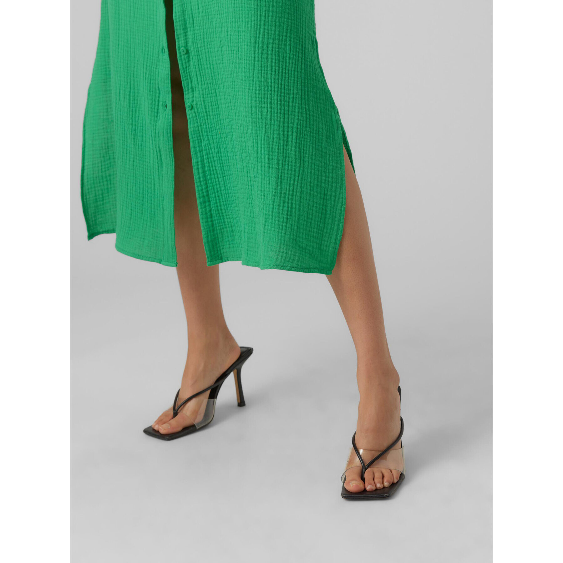 Vero Moda Rochie tip cămașă Natali 10283129 Verde Regular Fit - Pled.ro