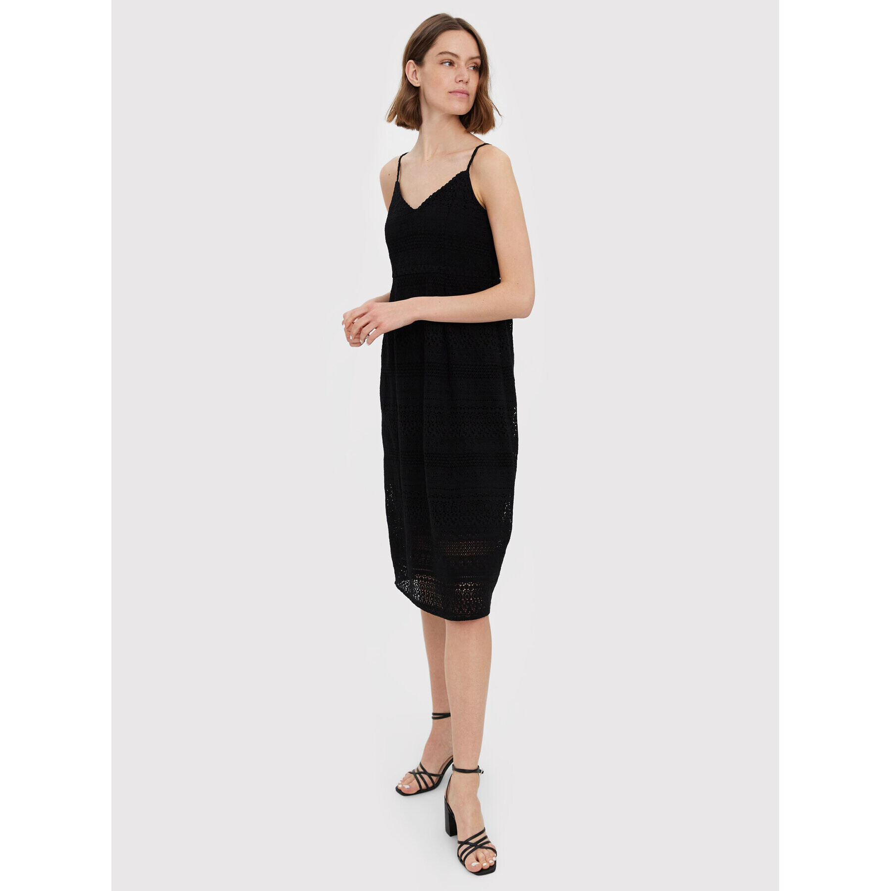 Vero Moda Rochie de vară Honey 10272503 Negru Regular Fit - Pled.ro