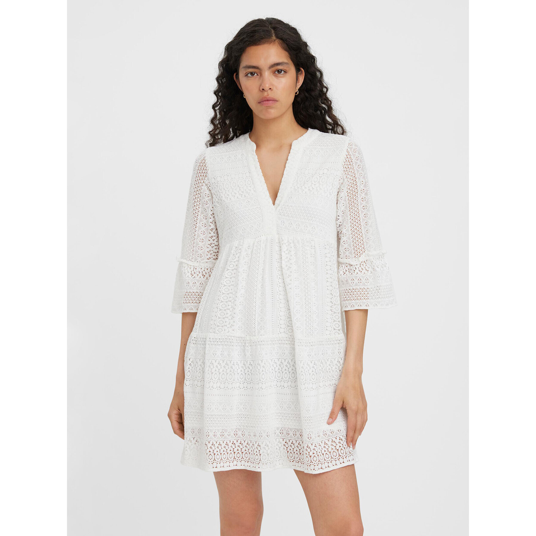 Vero Moda Rochie de vară Honey 10275875 Alb Relaxed Fit - Pled.ro