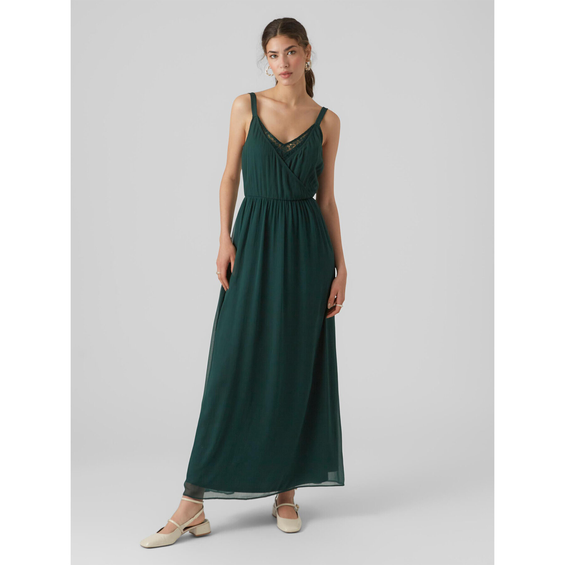 Vero Moda Rochie de vară Olivia 10298558 Verde Regular Fit - Pled.ro