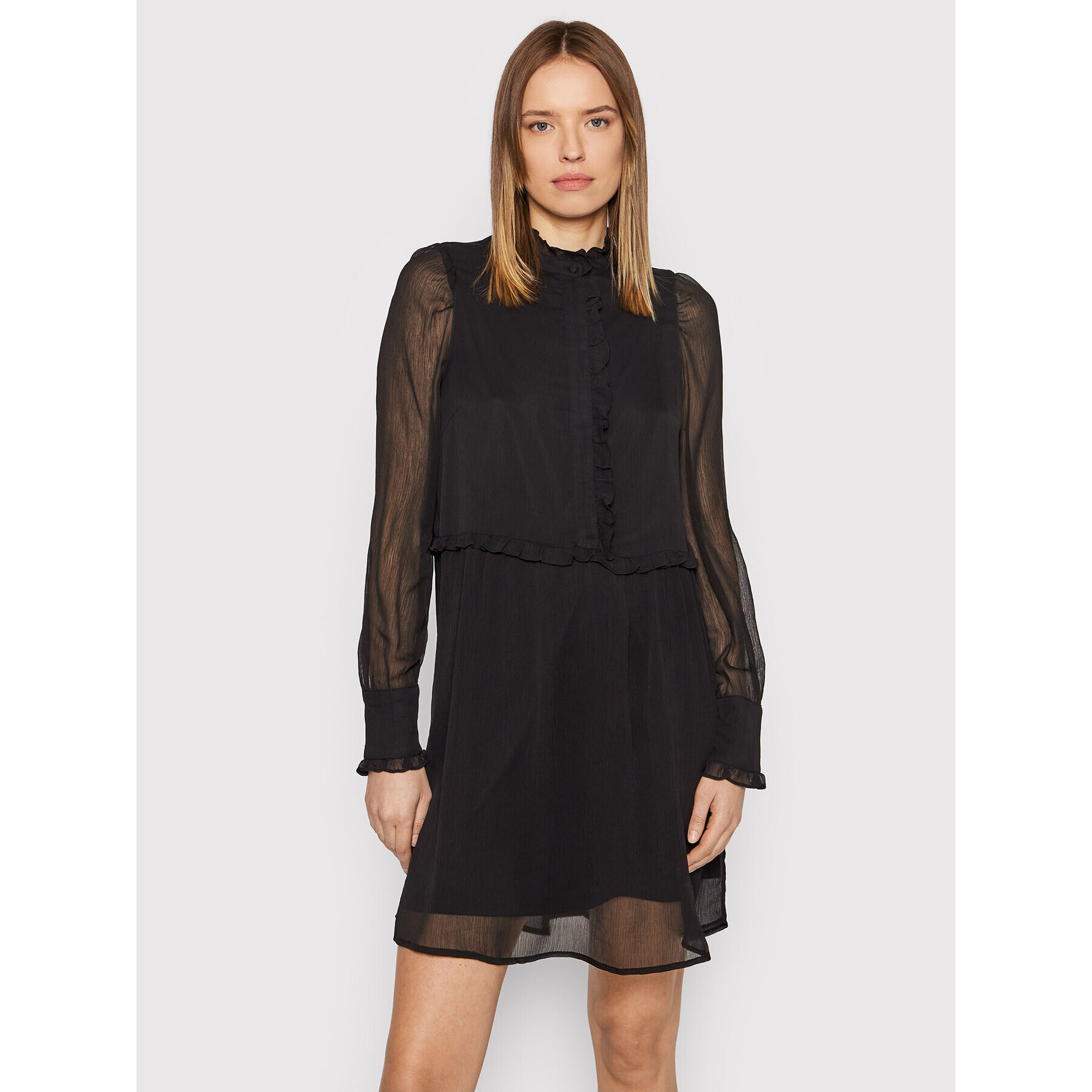 Vero Moda Rochie de zi Dee 10258167 Negru Regular Fit - Pled.ro