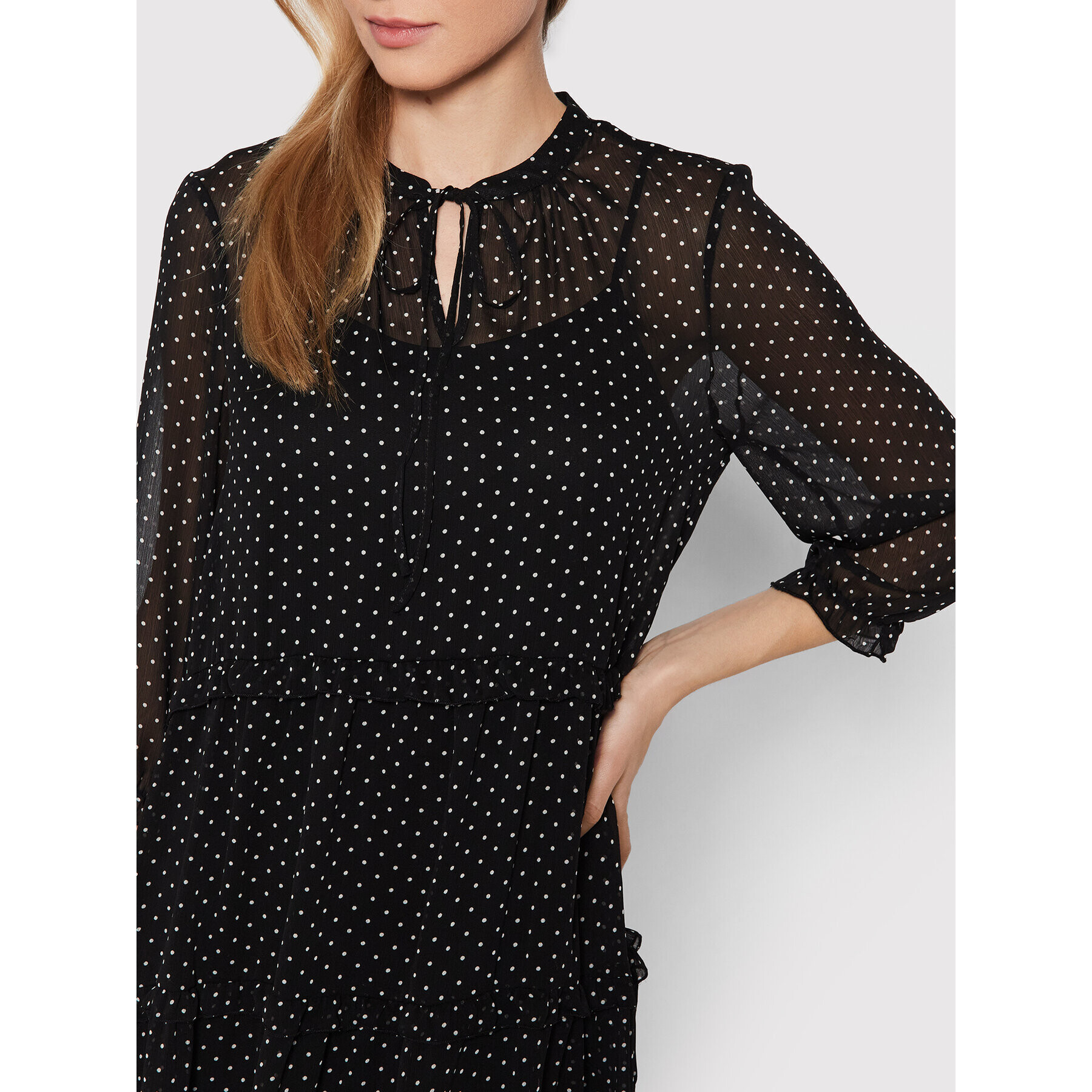 Vero Moda Rochie de zi Fie 10257825 Negru Regular Fit - Pled.ro