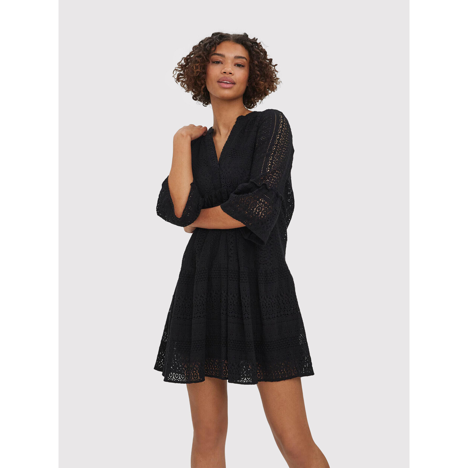 Vero Moda Rochie de zi Honey 10272501 Negru Regular Fit - Pled.ro