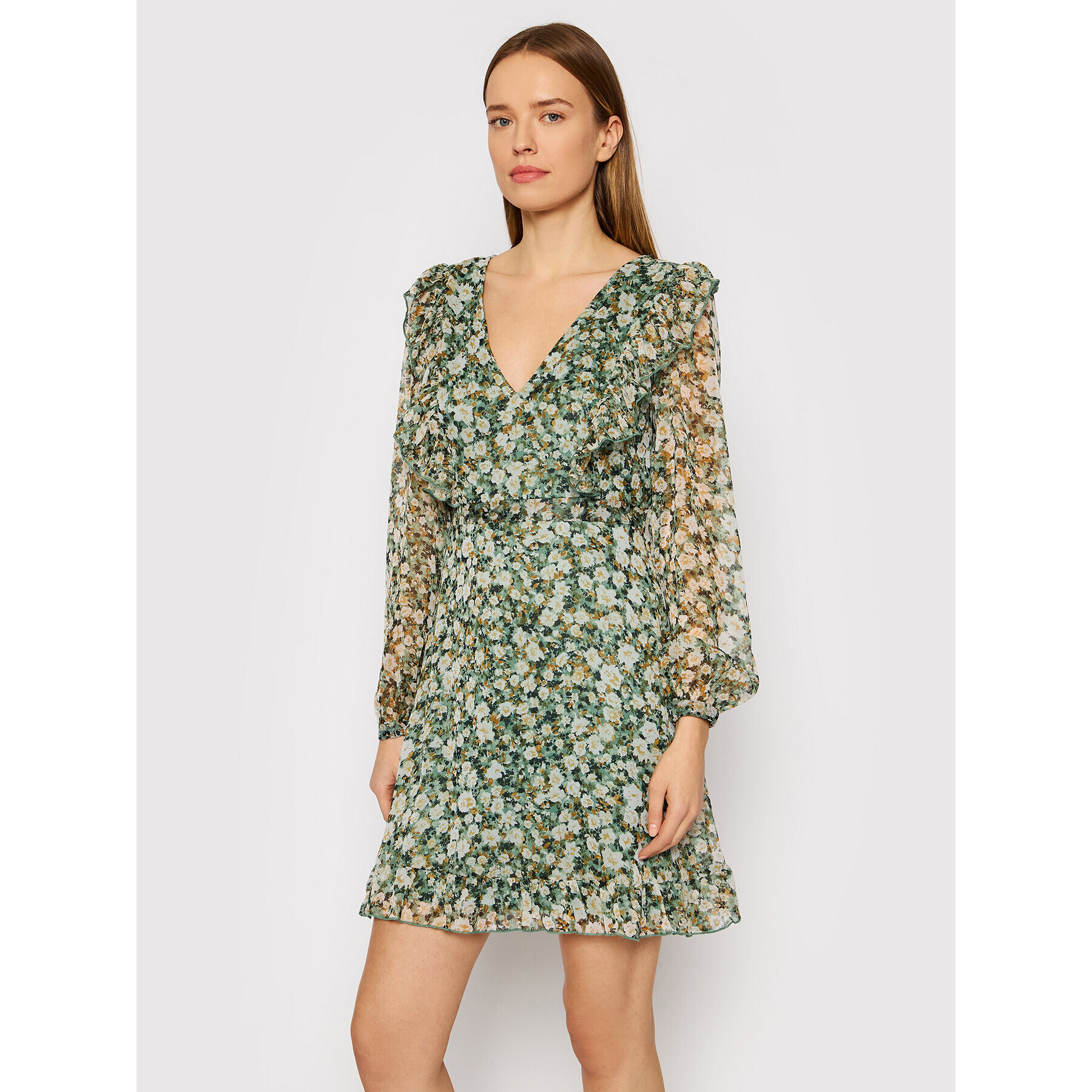 Vero Moda Rochie de zi Ina 10261040 Verde Regular Fit - Pled.ro