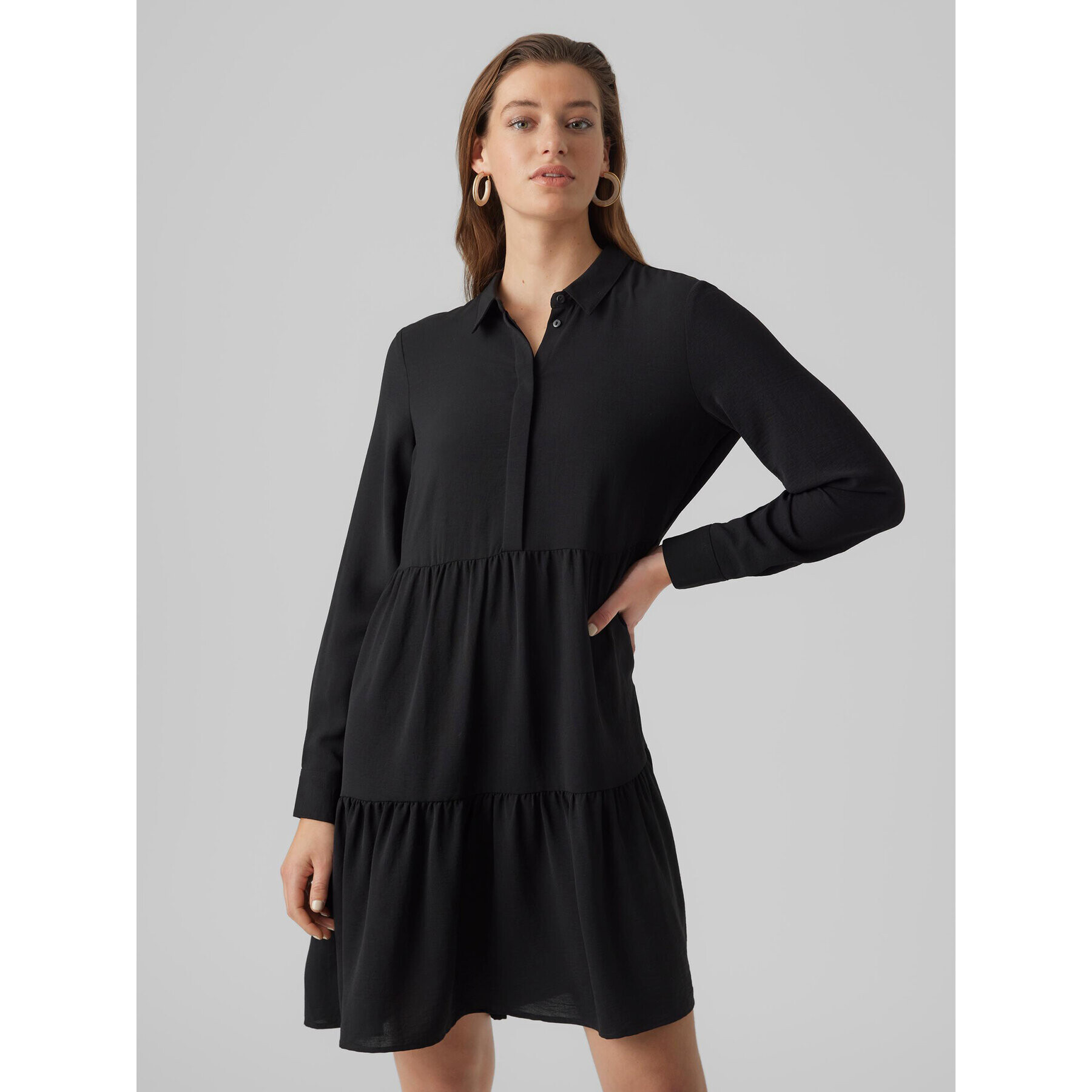 Vero Moda Rochie de zi Inge 10293730 Negru Regular Fit - Pled.ro