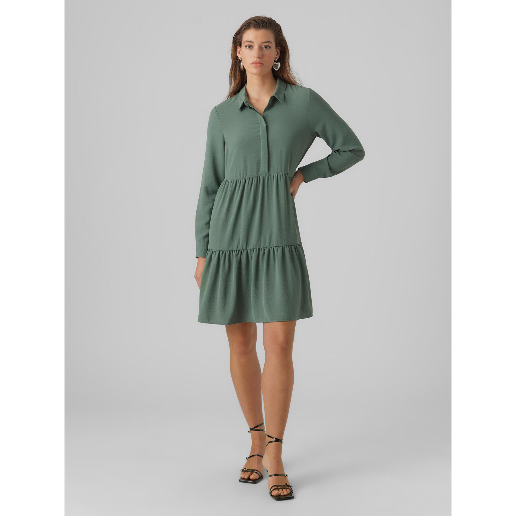 Vero Moda Rochie de zi Inge 10293730 Verde Regular Fit - Pled.ro