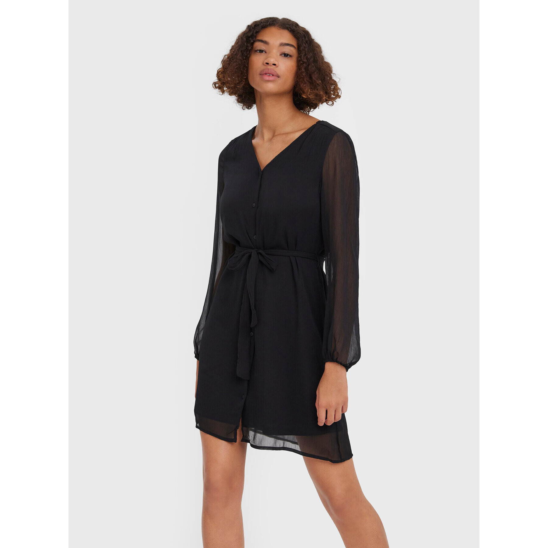 Vero Moda Rochie de zi Kaya 10279443 Negru Regular Fit - Pled.ro