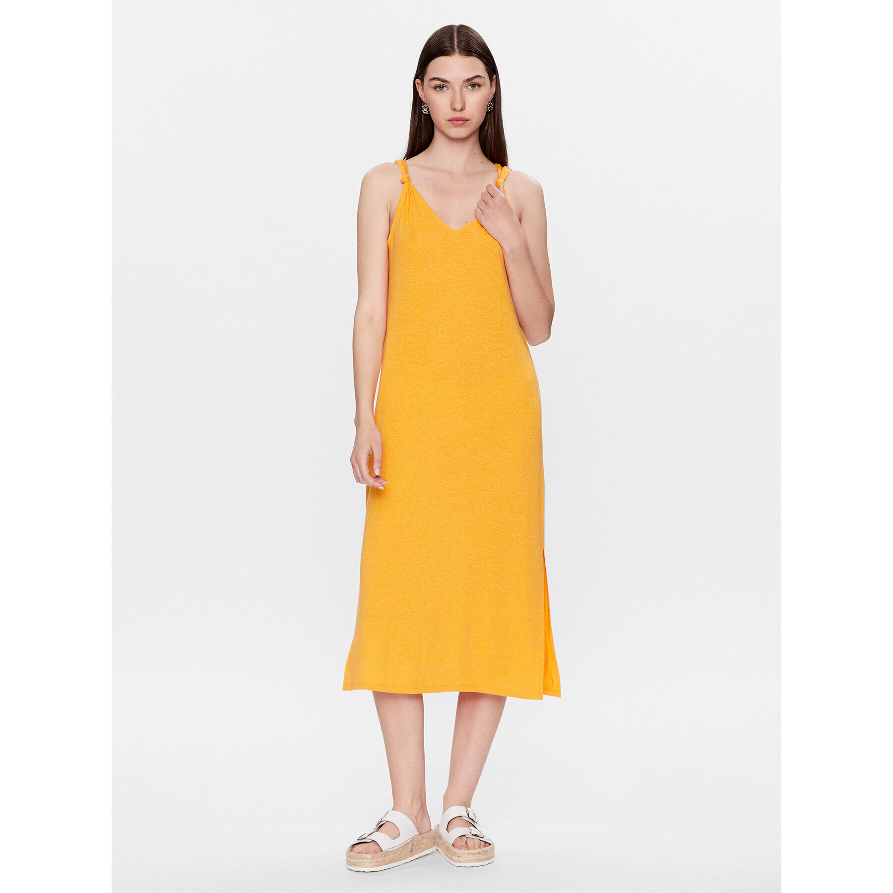 Vero Moda Rochie de zi Marijune 10281932 Portocaliu Relaxed Fit - Pled.ro