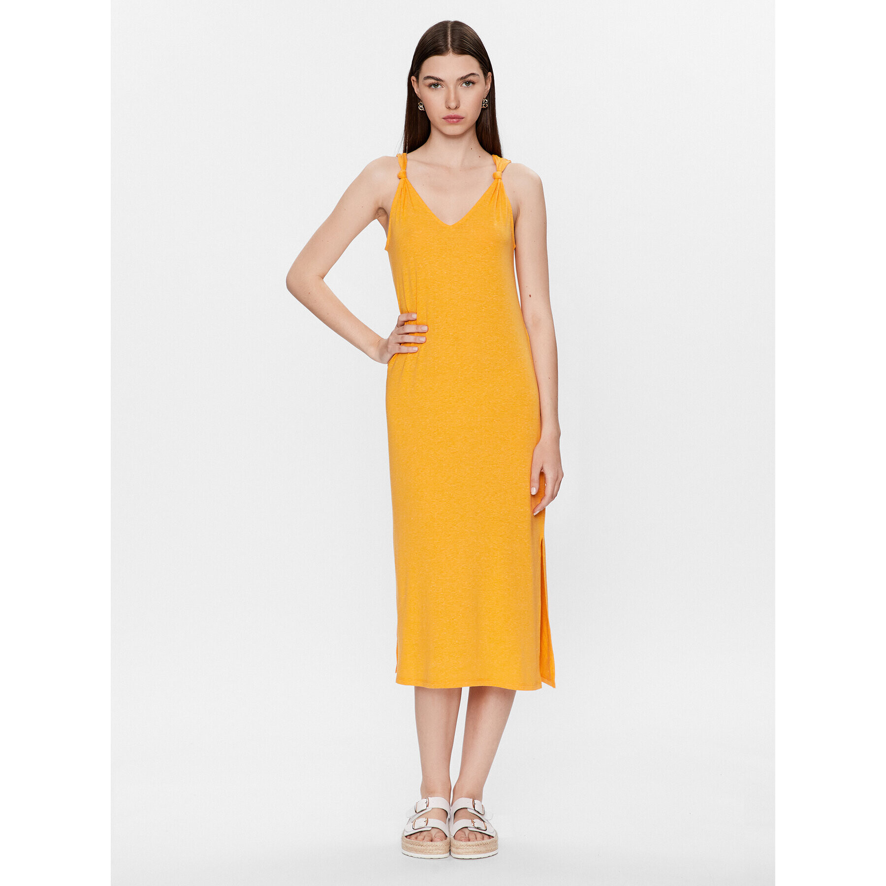 Vero Moda Rochie de zi Marijune 10281932 Portocaliu Relaxed Fit - Pled.ro