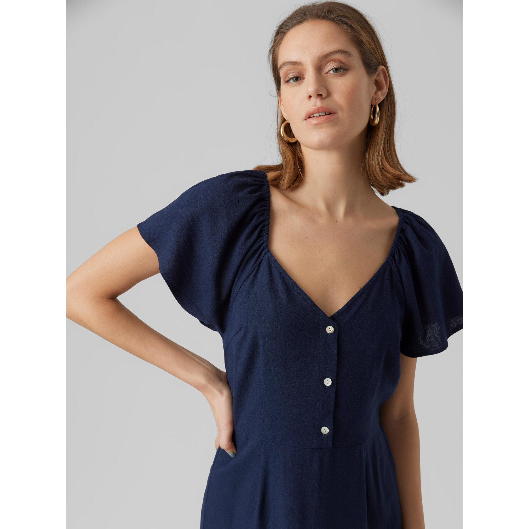 Vero Moda Rochie de zi Mymilo 10282500 Bleumarin Regular Fit - Pled.ro