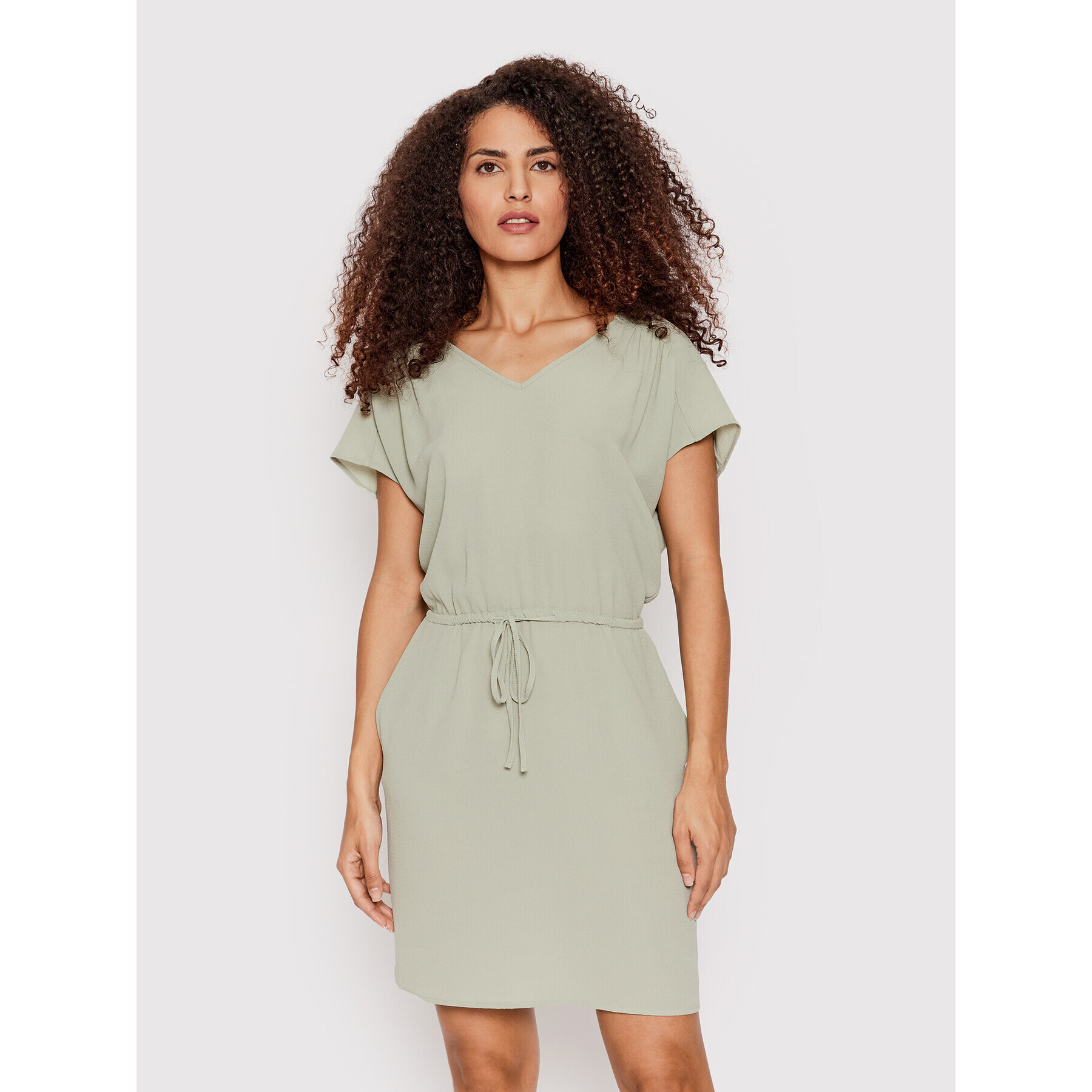 Vero Moda Rochie de zi Sallini 10266793 Verde Regular Fit - Pled.ro