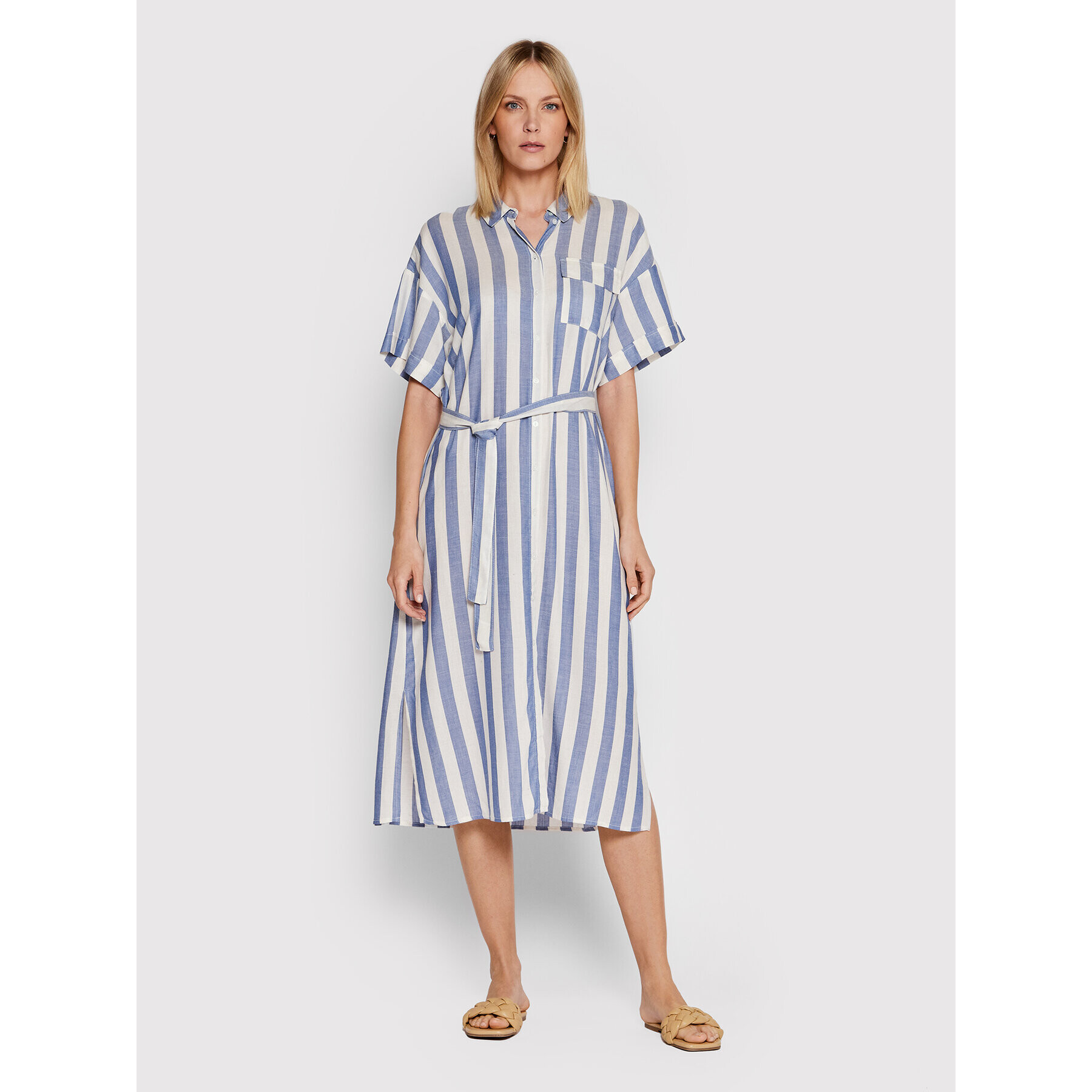 Vero Moda Rochie tip cămașă Jena 10260258 Albastru Regular Fit - Pled.ro