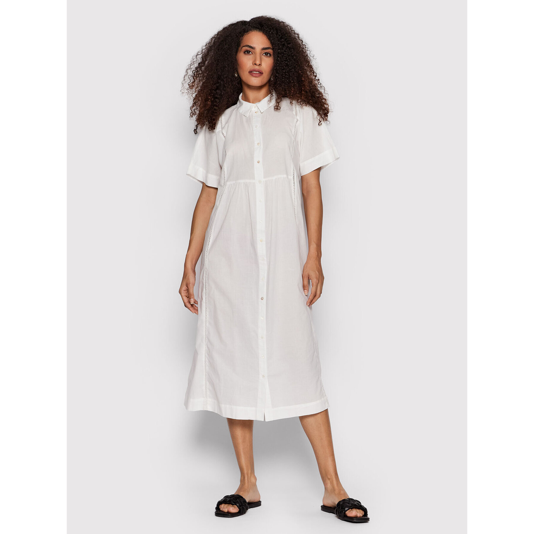 Vero Moda Rochie tip cămașă Jilla 10260810 Alb Relaxed Fit - Pled.ro