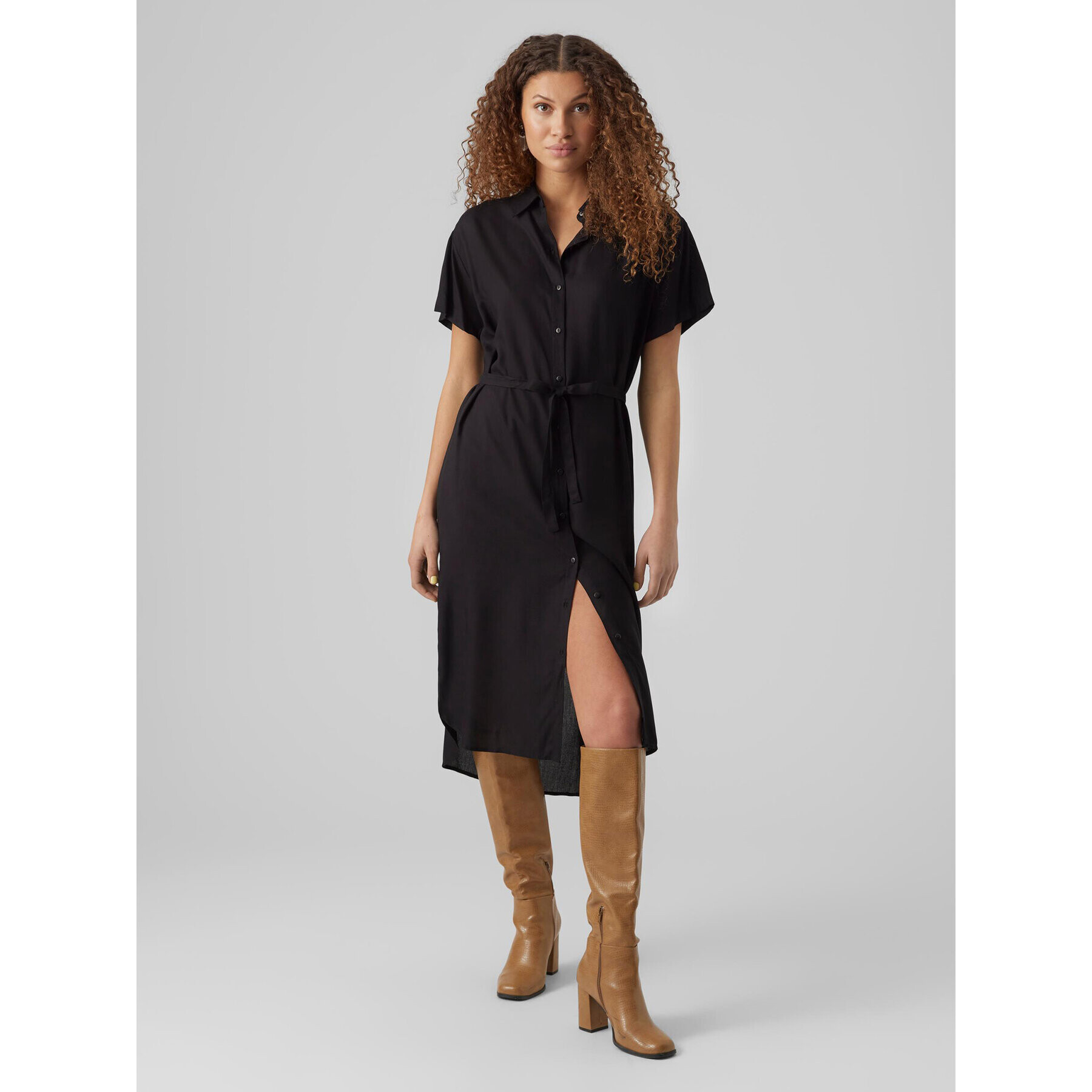 Vero Moda Rochie tip cămașă 10279684 Negru Regular Fit - Pled.ro