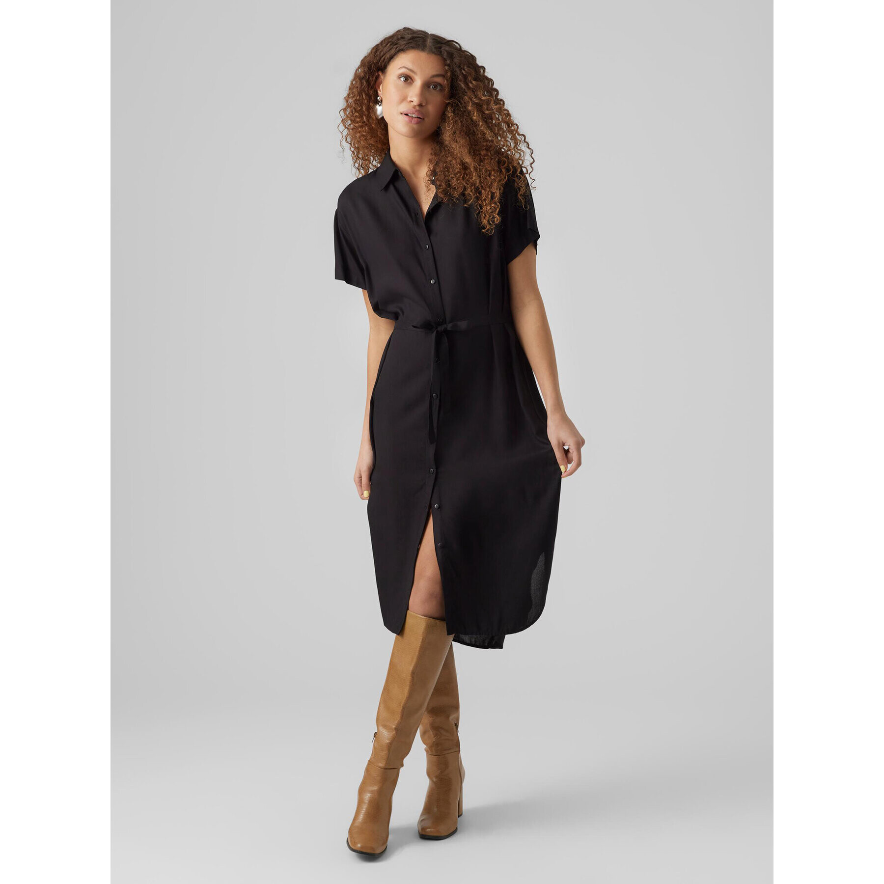 Vero Moda Rochie tip cămașă 10279684 Negru Regular Fit - Pled.ro