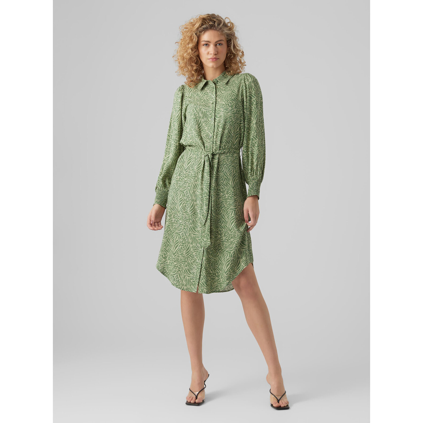 Vero Moda Rochie tip cămașă Sara 10282451 Verde Regular Fit - Pled.ro