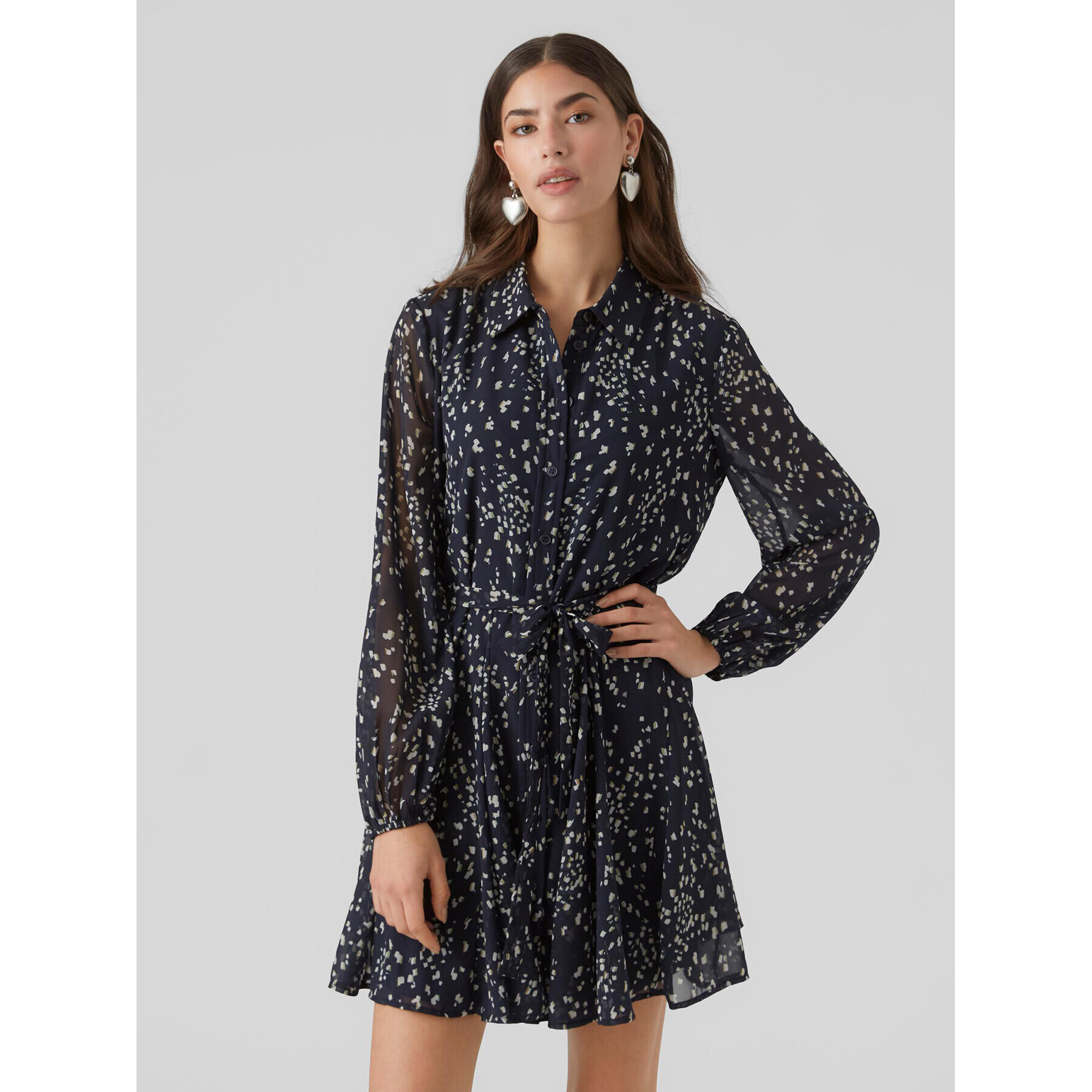 Vero Moda Rochie tip cămașă 10299195 Bleumarin Regular Fit - Pled.ro