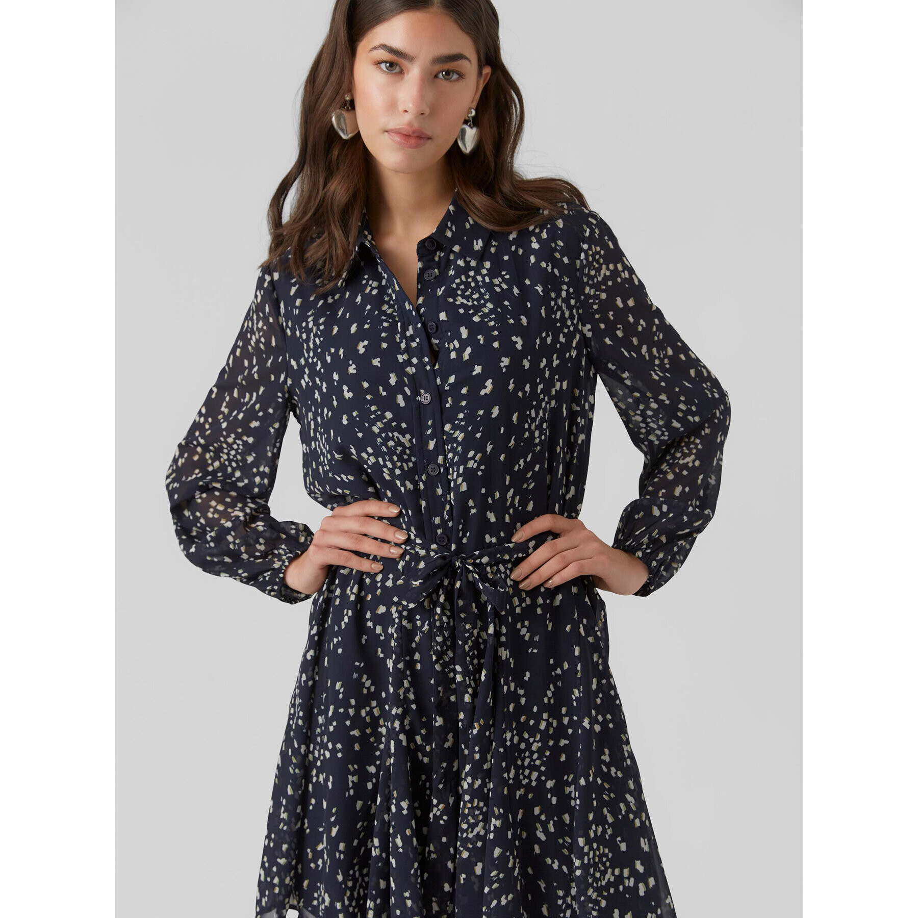 Vero Moda Rochie tip cămașă 10299195 Bleumarin Regular Fit - Pled.ro