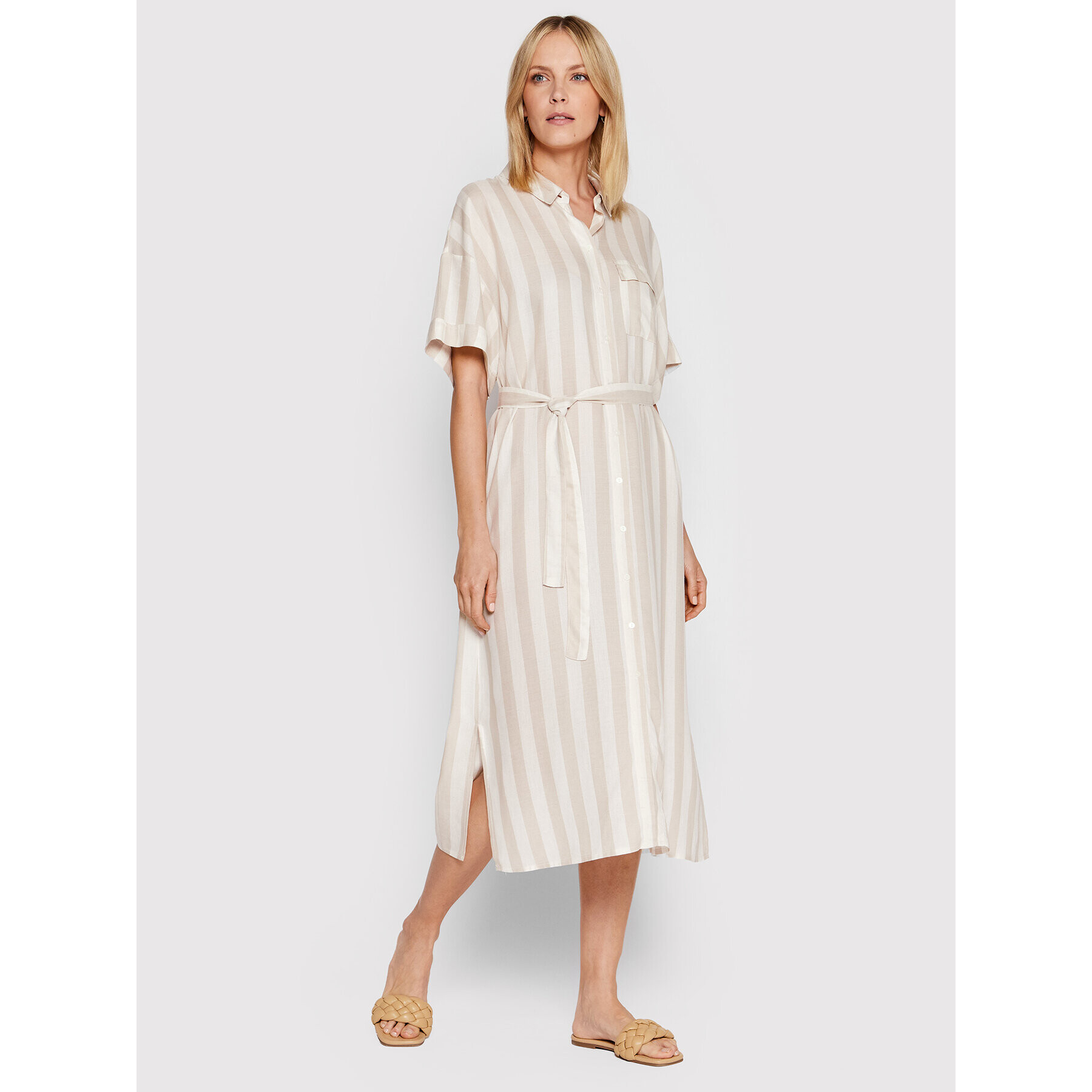 Vero Moda Rochie tip cămașă Jena 10260258 Bej Relaxed Fit - Pled.ro