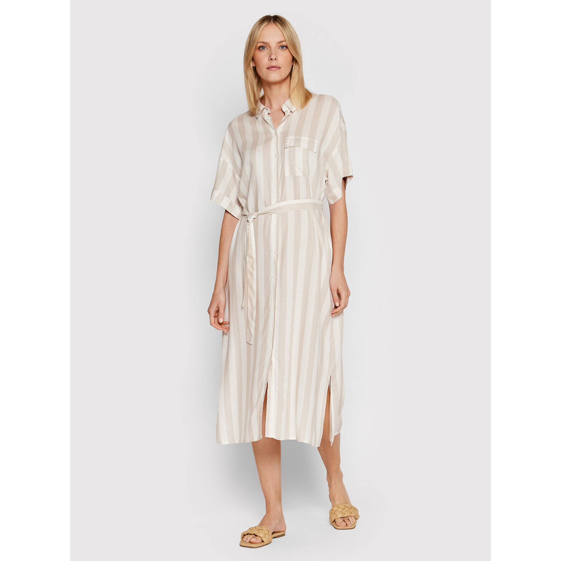 Vero Moda Rochie tip cămașă Jena 10260258 Bej Relaxed Fit - Pled.ro