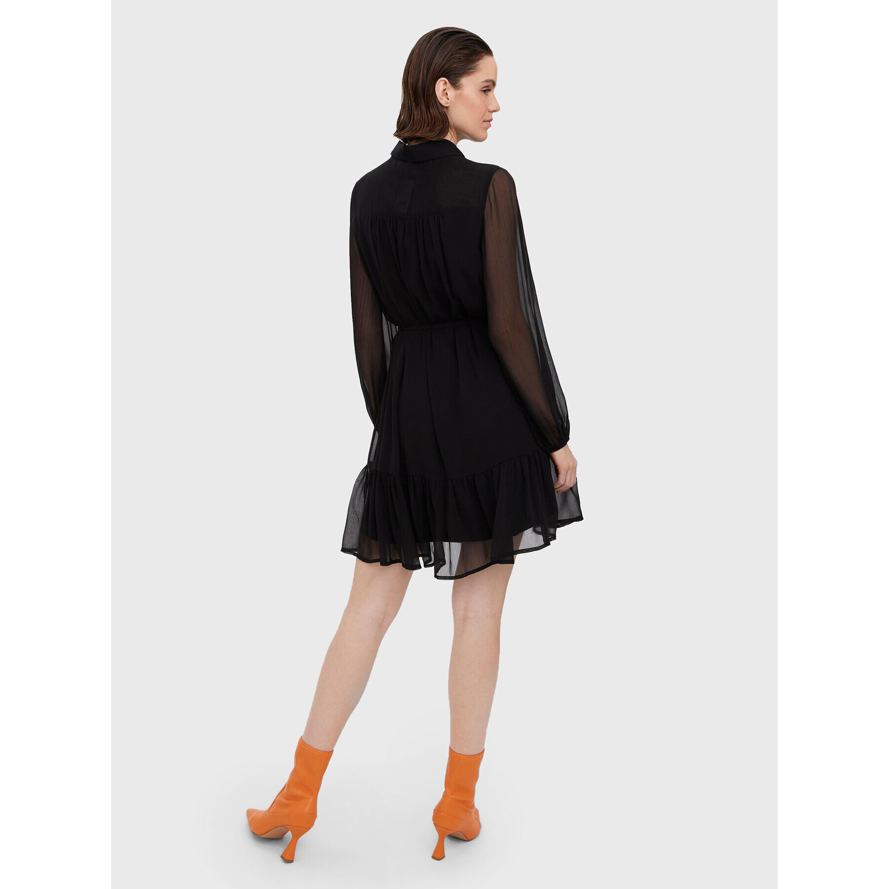 Vero Moda Rochie tip cămașă Kaya 10274181 Negru Regular Fit - Pled.ro