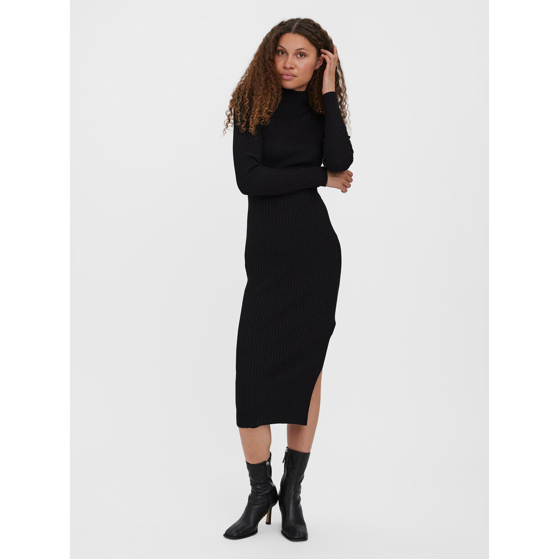 Vero Moda Rochie tricotată Willow 10277185 Negru Slim Fit - Pled.ro