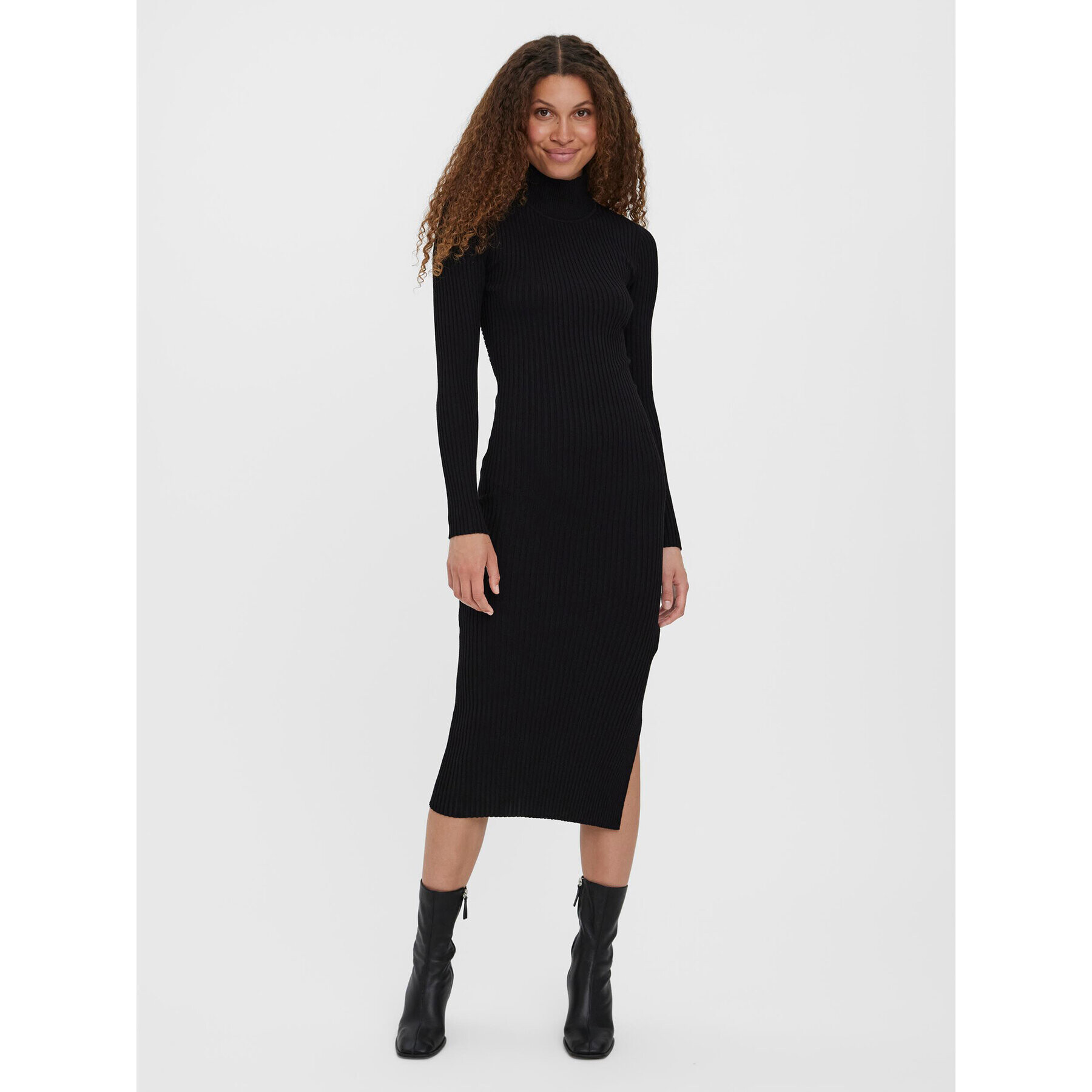 Vero Moda Rochie tricotată Willow 10277185 Negru Slim Fit - Pled.ro