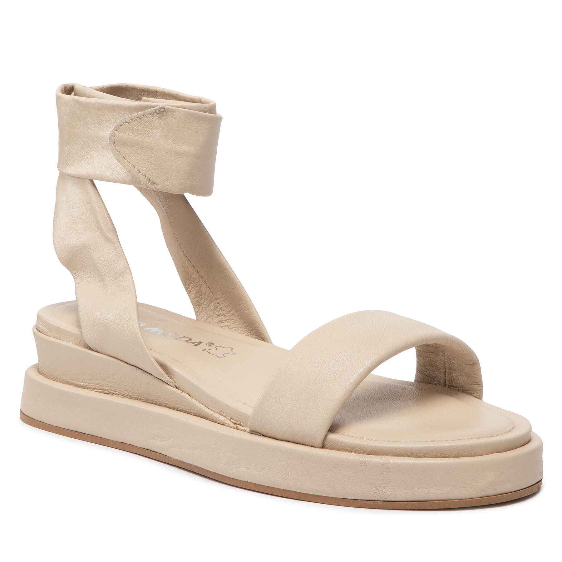 Vero Moda Sandale Vmlay Leather Sandal 10265513 Bej - Pled.ro