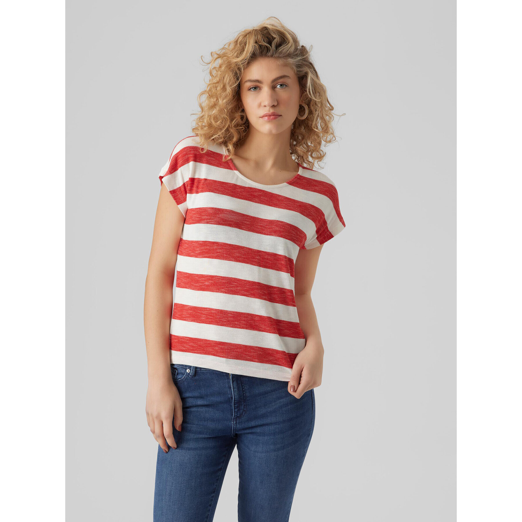 Vero Moda Tricou Wide 10284474 Roșu Box Fit - Pled.ro