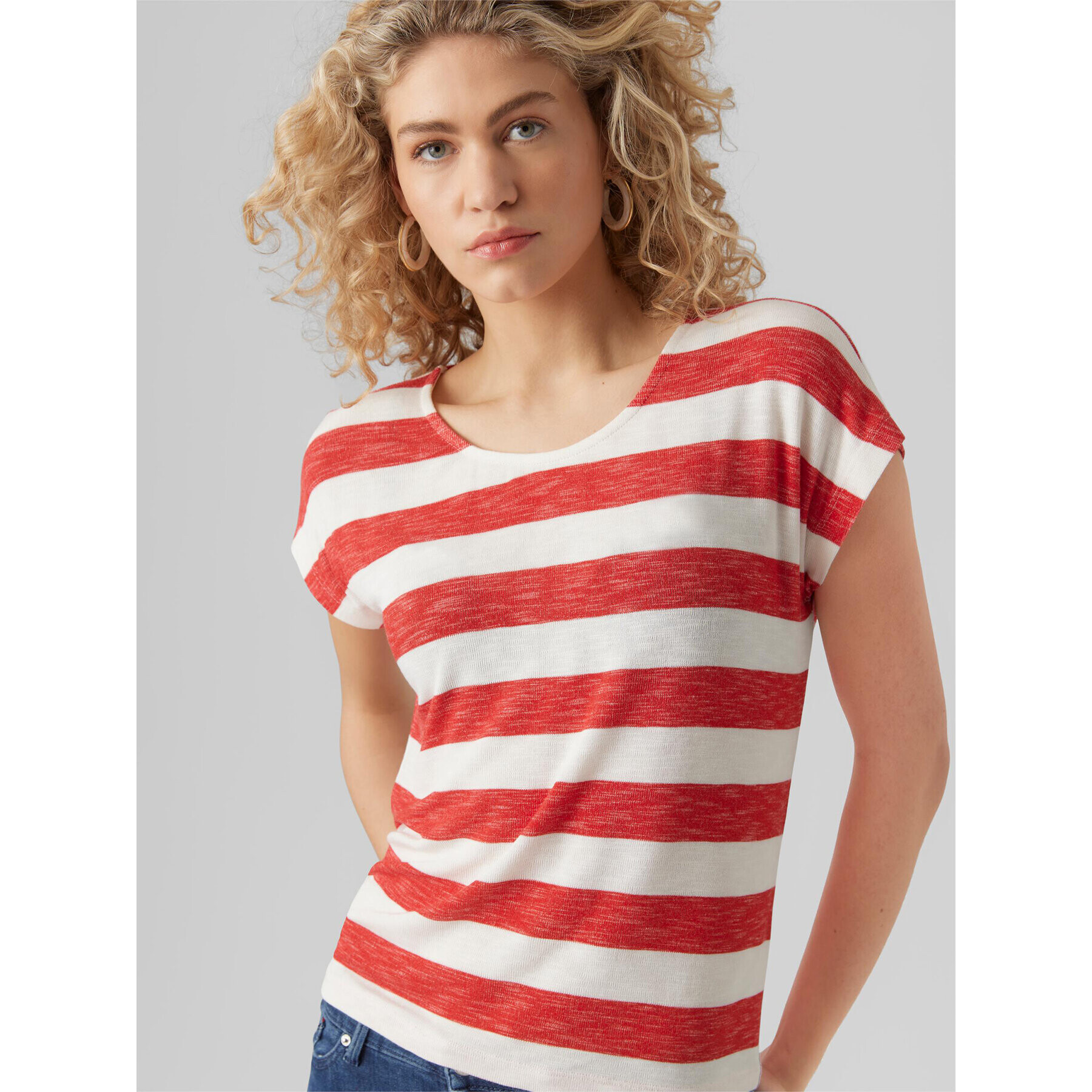 Vero Moda Tricou Wide 10284474 Roșu Box Fit - Pled.ro