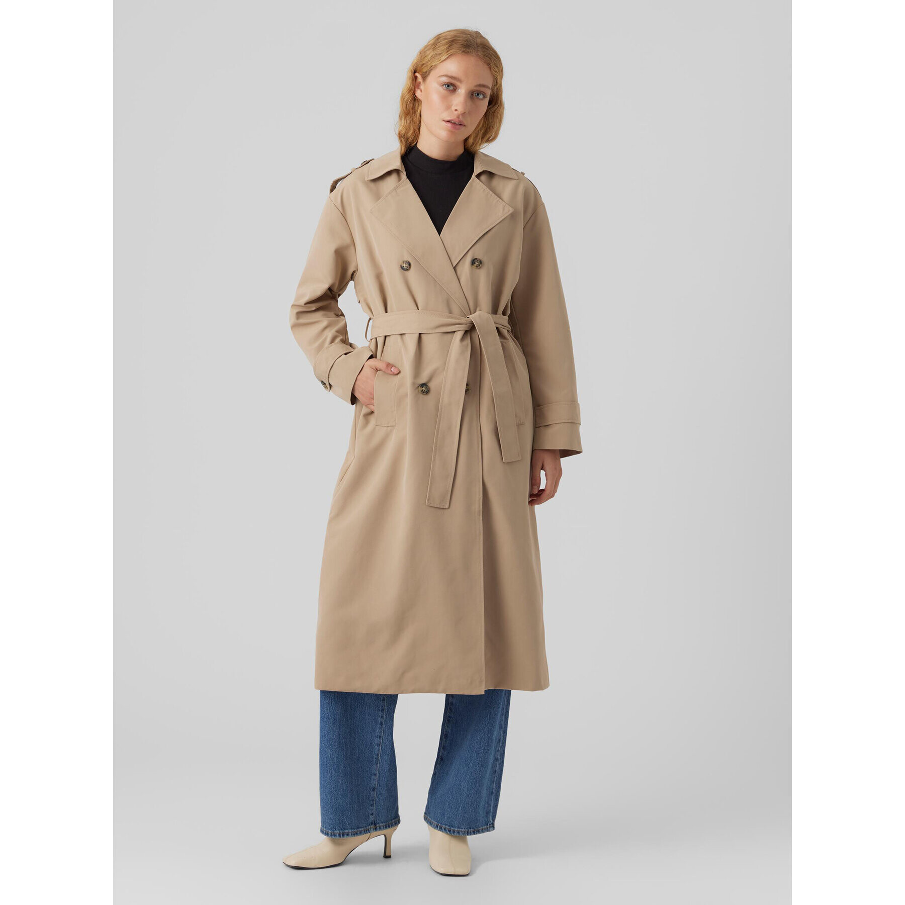 Vero Moda Trench Chloe 10278917 Bej Regular Fit - Pled.ro